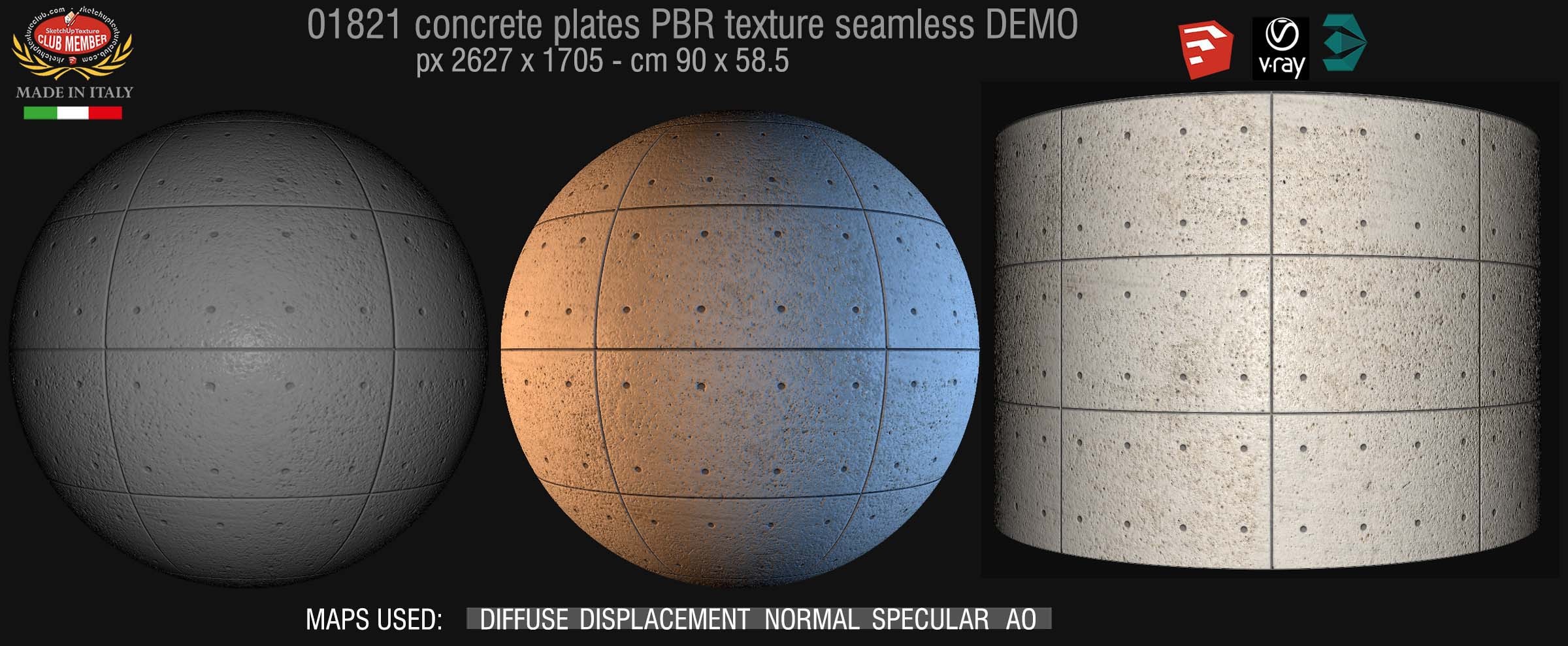 01821  Tadao Ando concrete plates PBR texture seamless DEMO