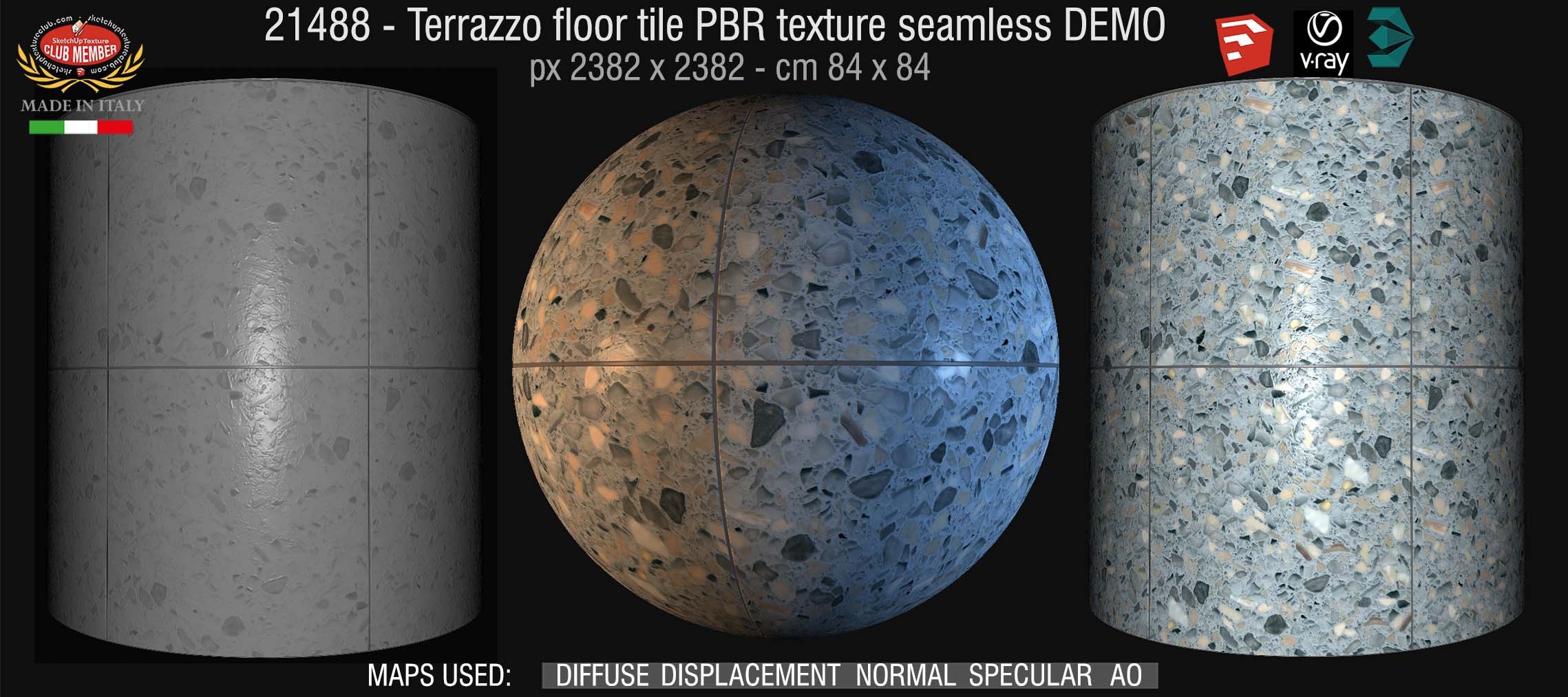 21488 terrazzo floor tile PBR texture seamless DEMO