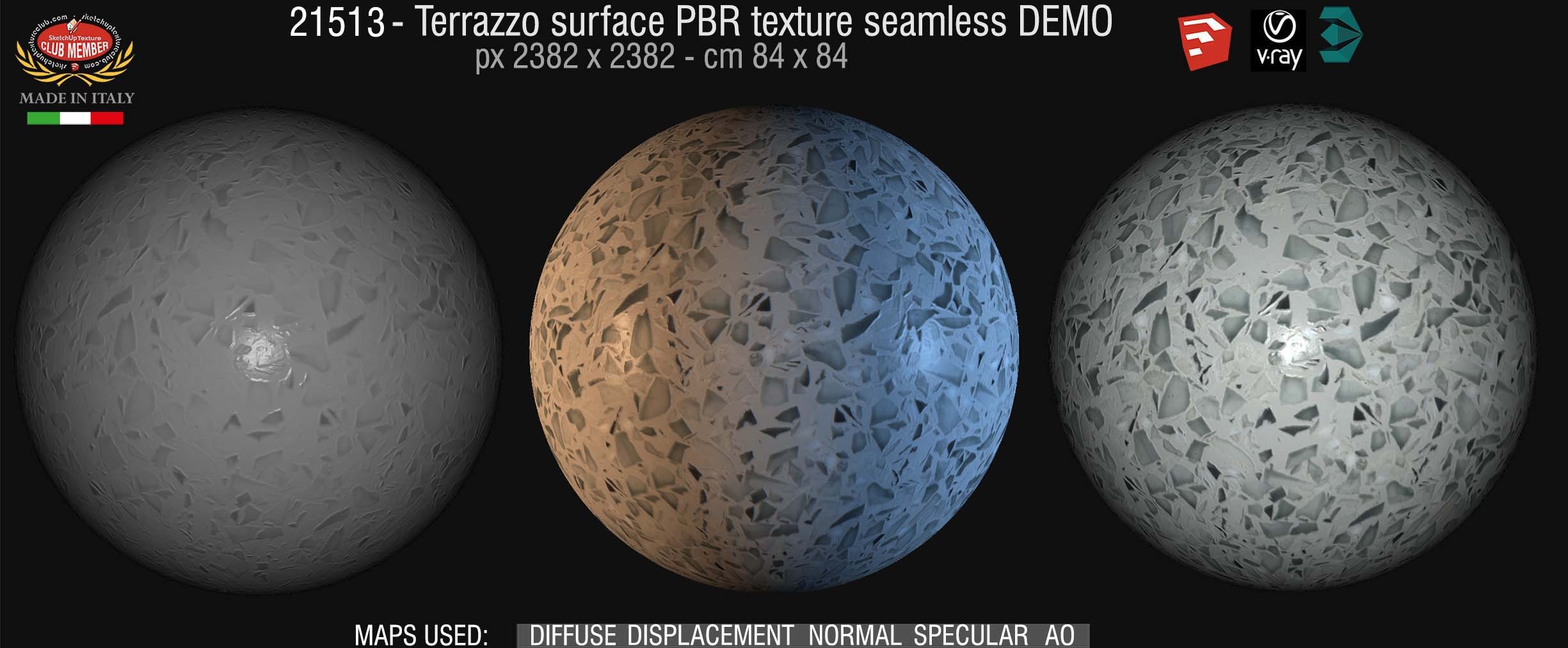 21513 Terrazzo surface PBR texture seamless DEMO