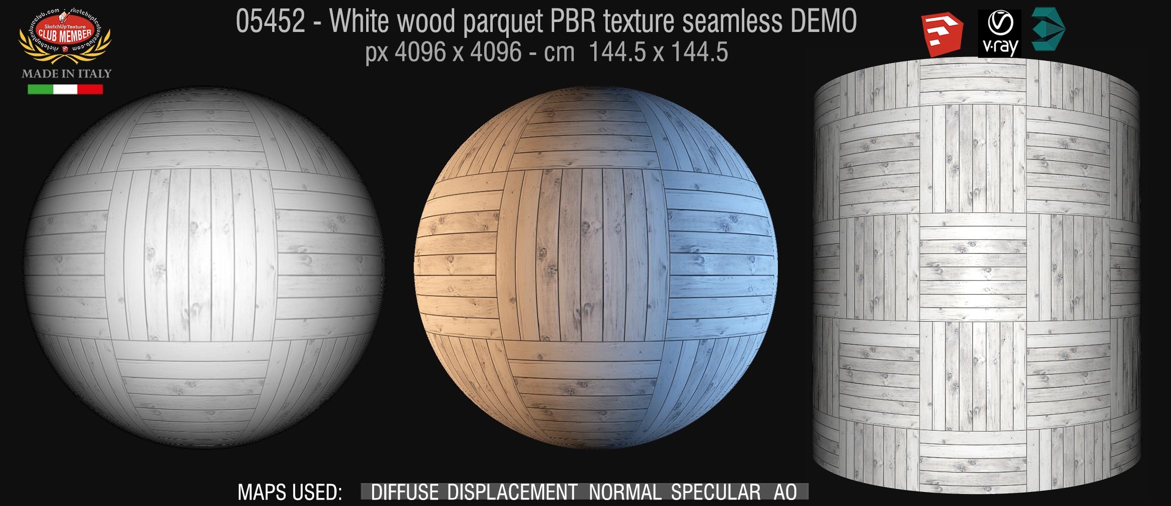 05452 white parquet PBR texture seamless DEMO