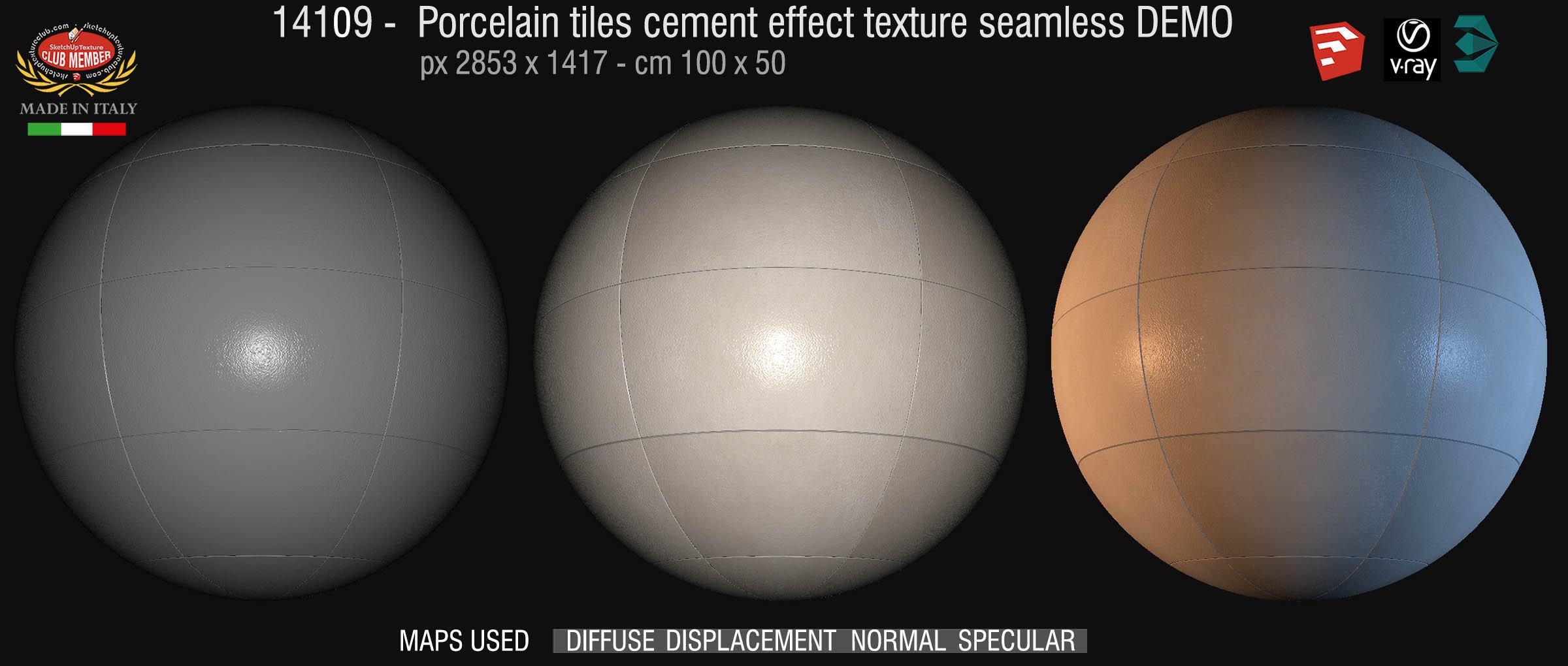 14109 Porcelain rectangular tiles cement effect texture seamless