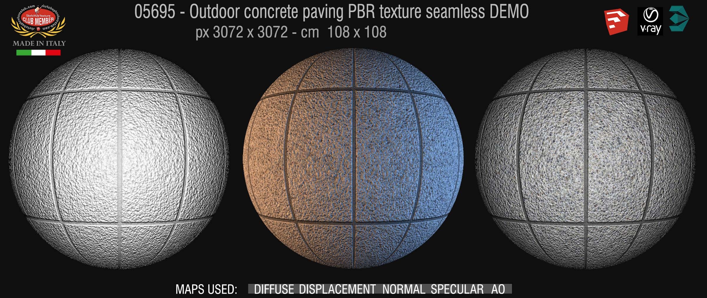 05695  Paving outdoor concrete regular block PBR texture seamless DEMO