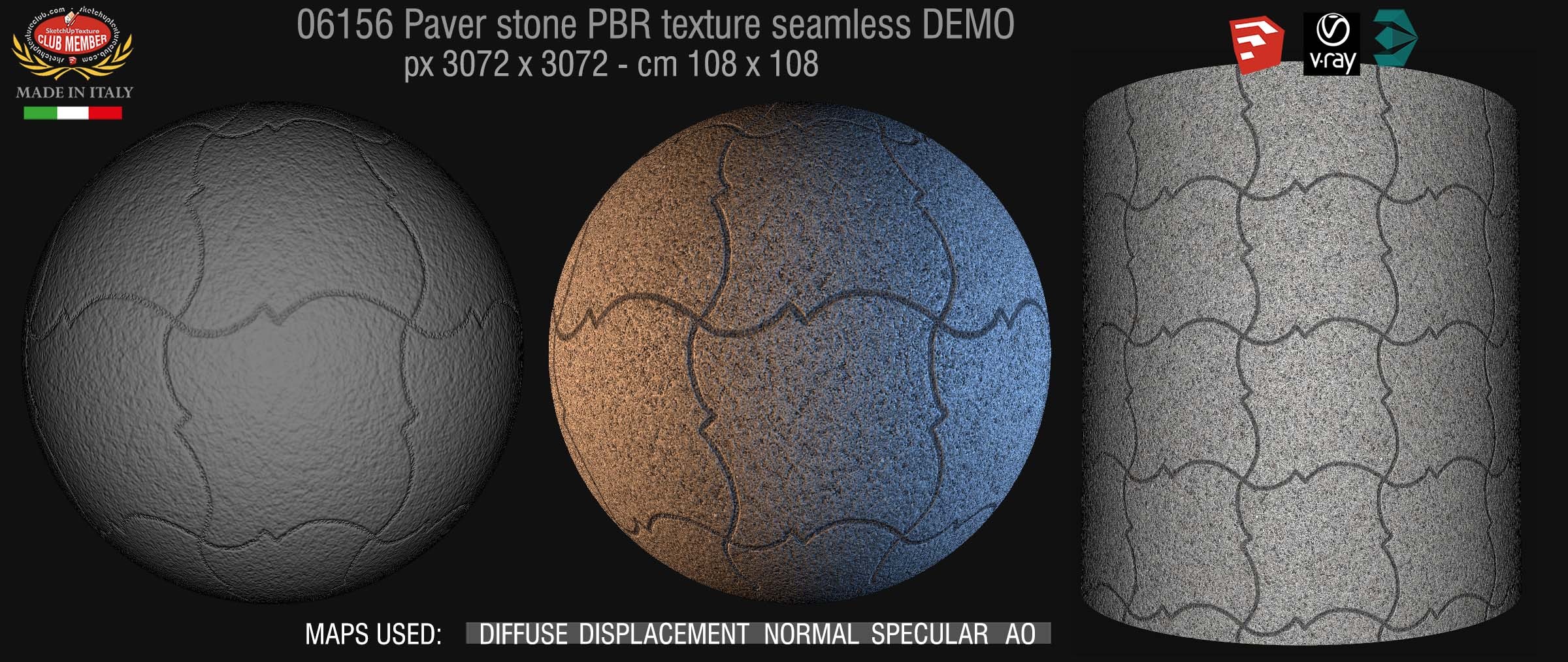 06156 paver stone PBR texture seamless DEMO