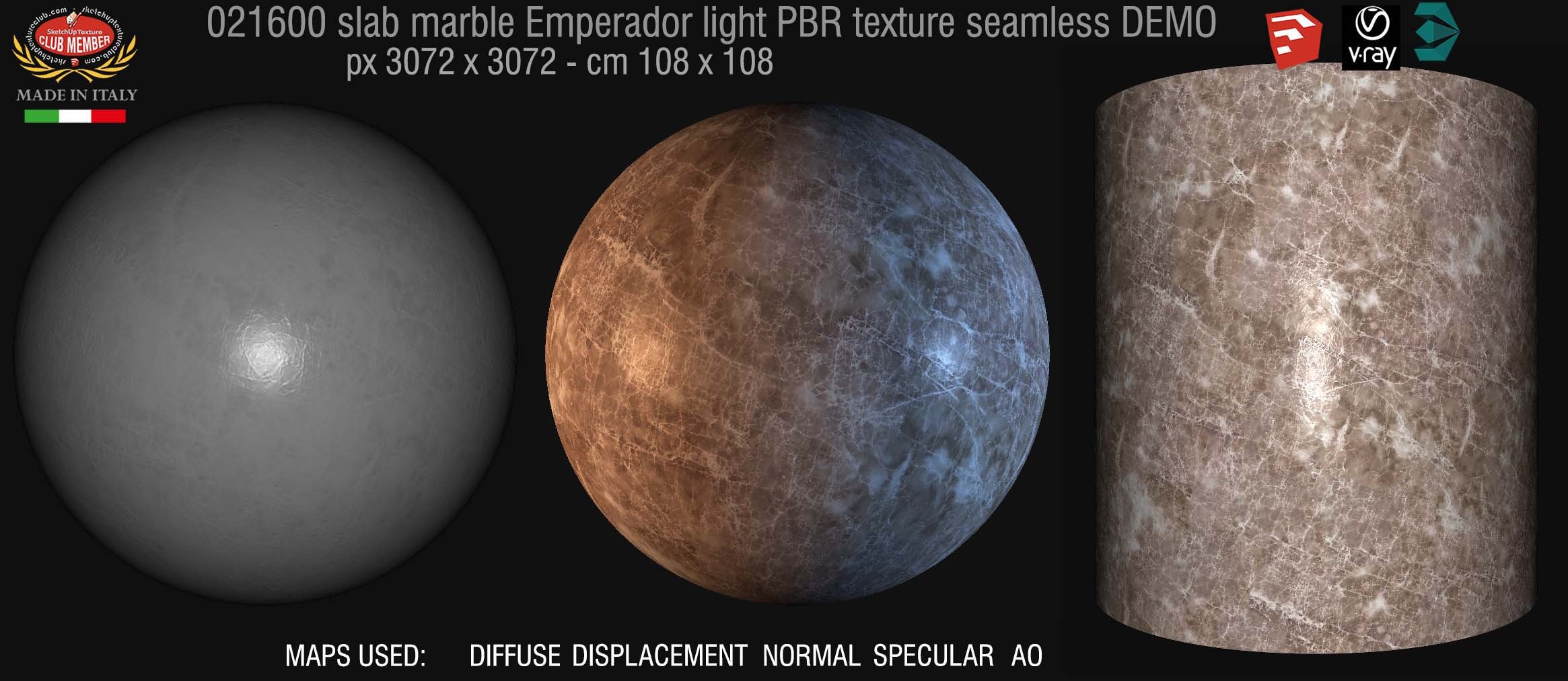 21600 slab marble Emperador light PBR texture seamless DEMO