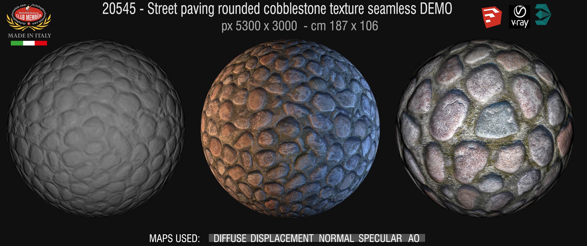 20545 street paving cobblestone texture + maps DEMO