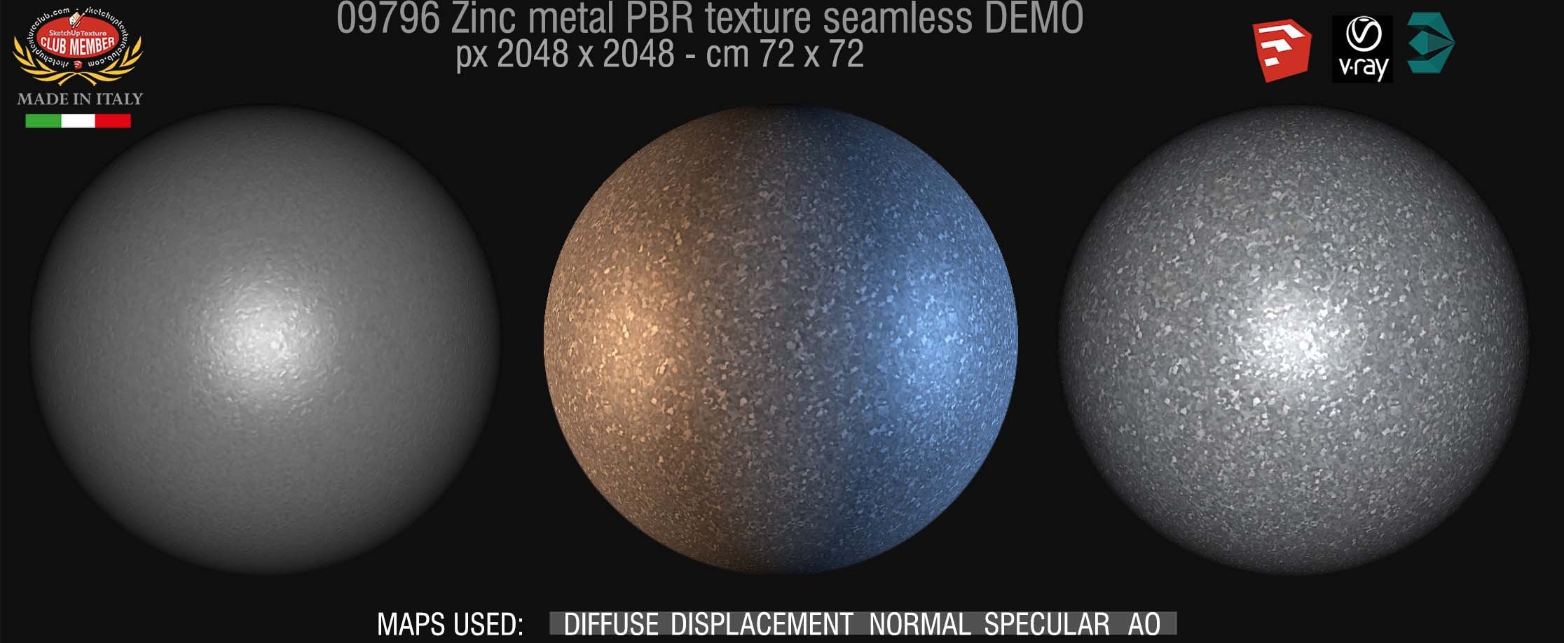 09796 Zinc metal PBR texture seamless DEMO