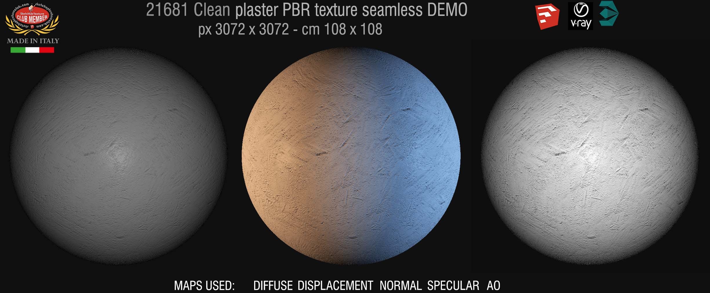 21261 clean plaster PBR texture seamless DEMO