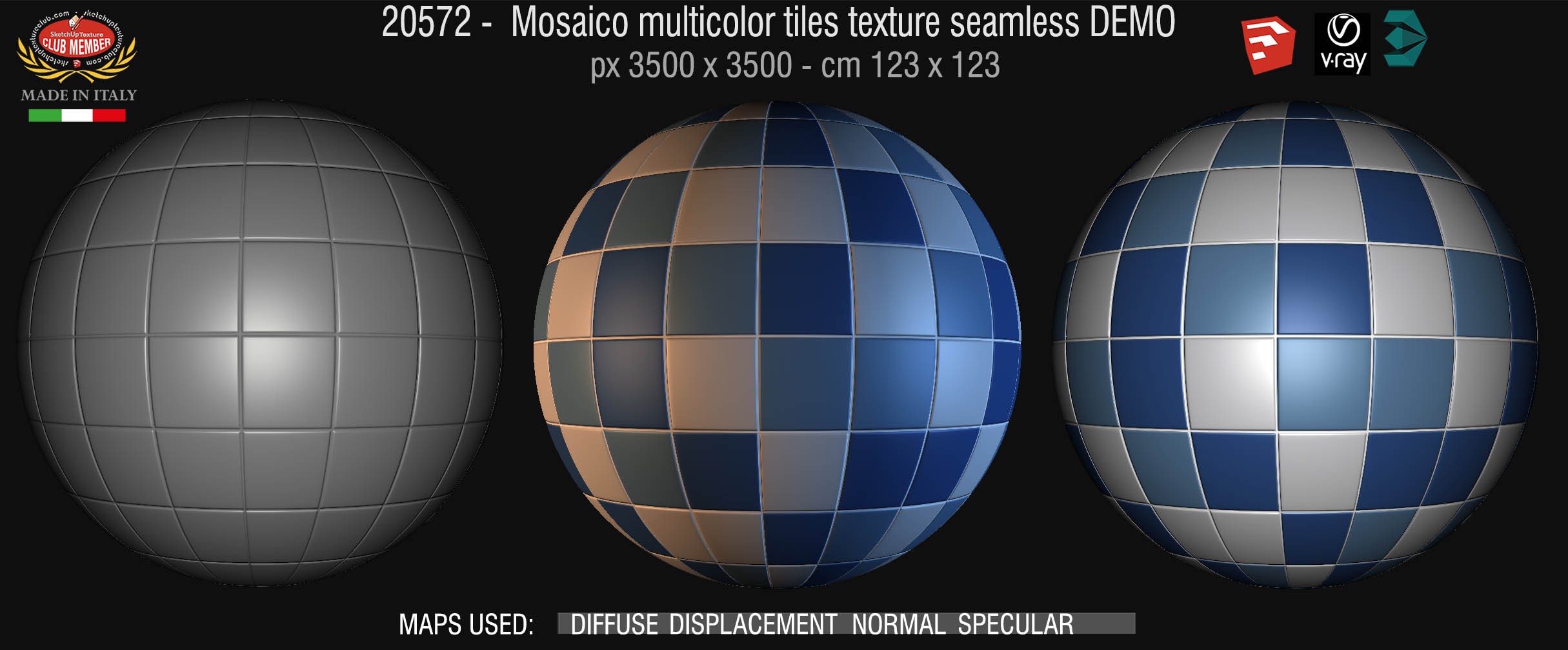 20572 Mosaic multicolor tiles texture + mpas DEMO