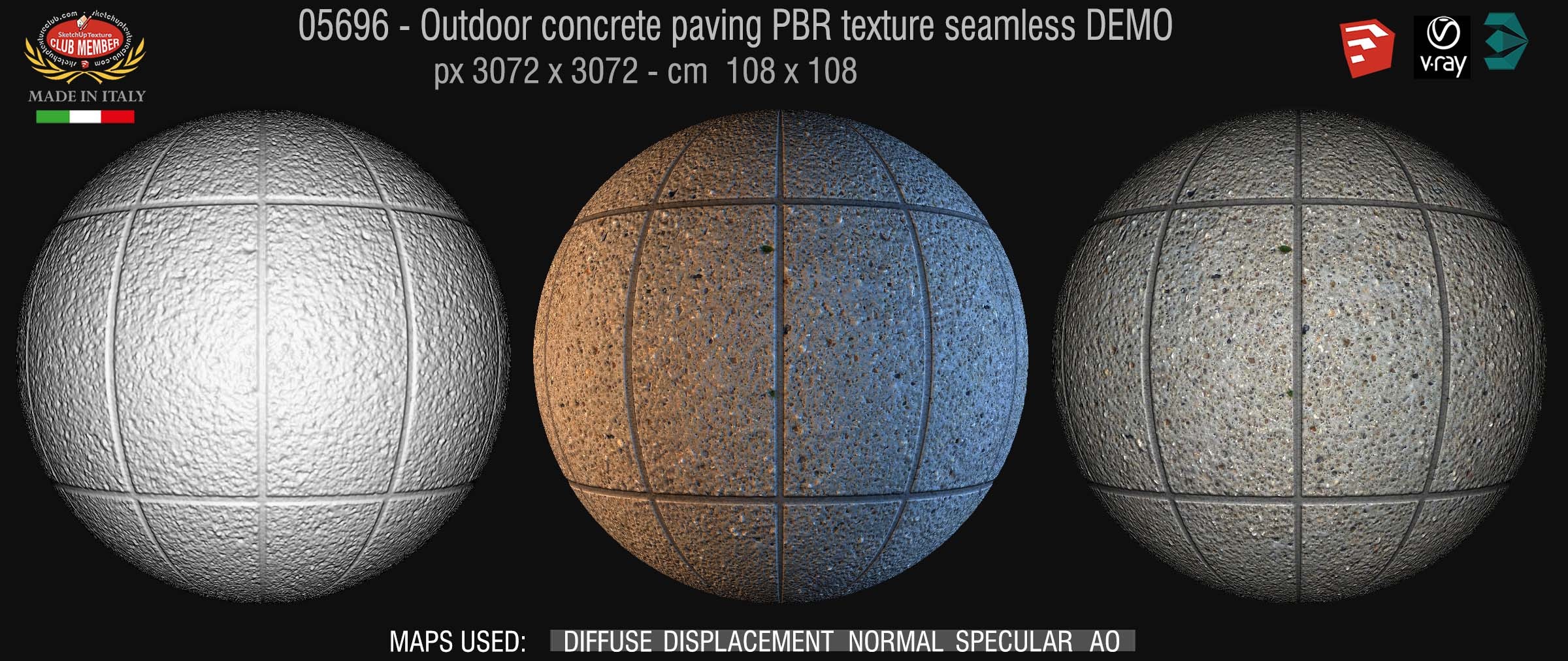 05696  Paving outdoor concrete regular block PBR texture seamless DEMO