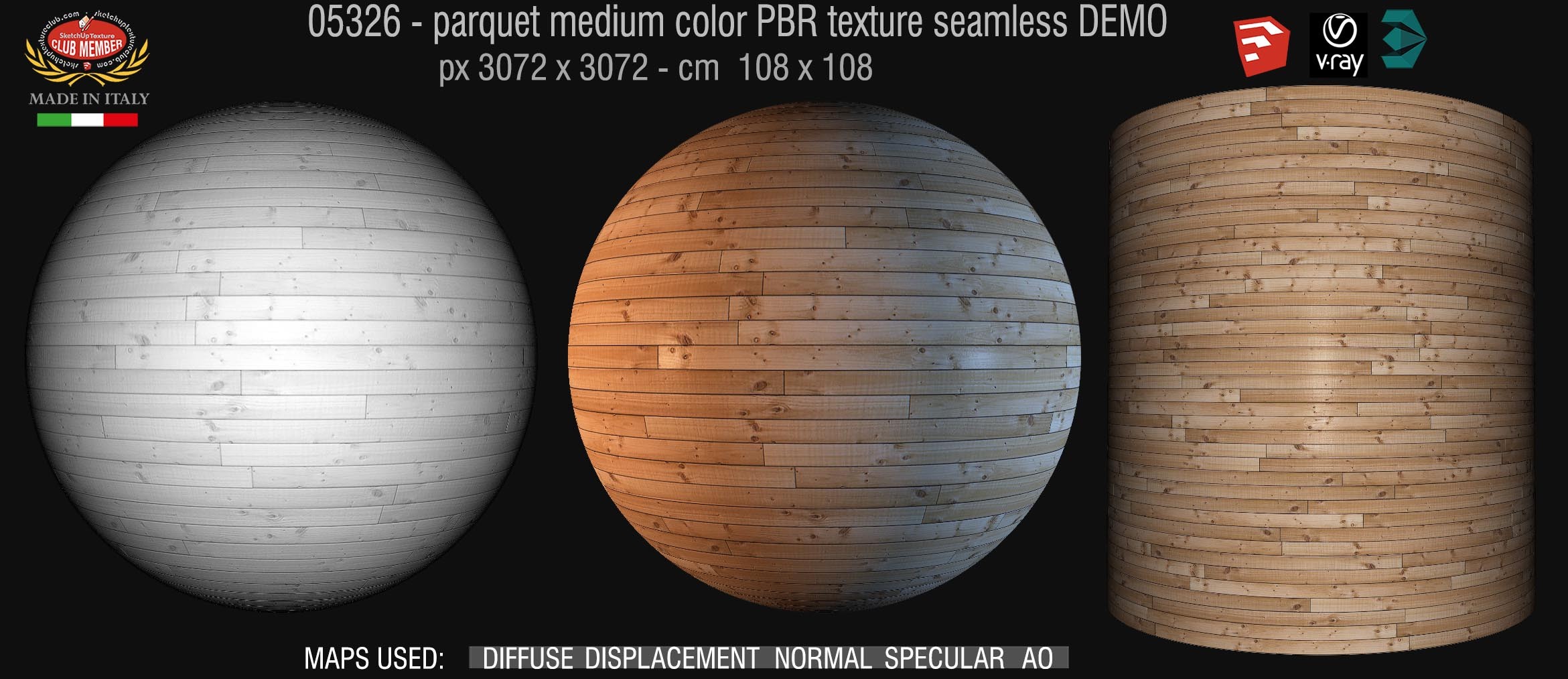 05326 parquet medium color PBR texture seamless DEMO