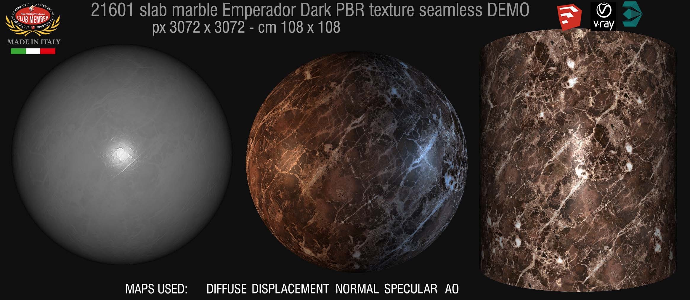 21601 slab marble Emperador dark PBR texture seamless DEMO