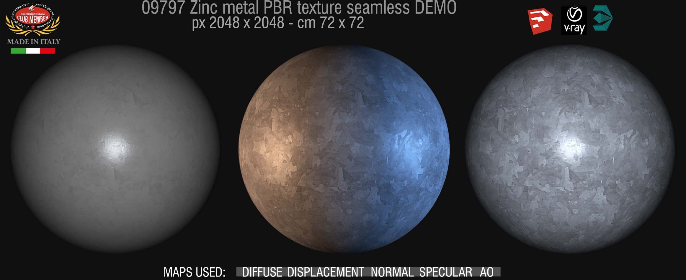 09797 Zinc metal PBR texture seamless DEMO