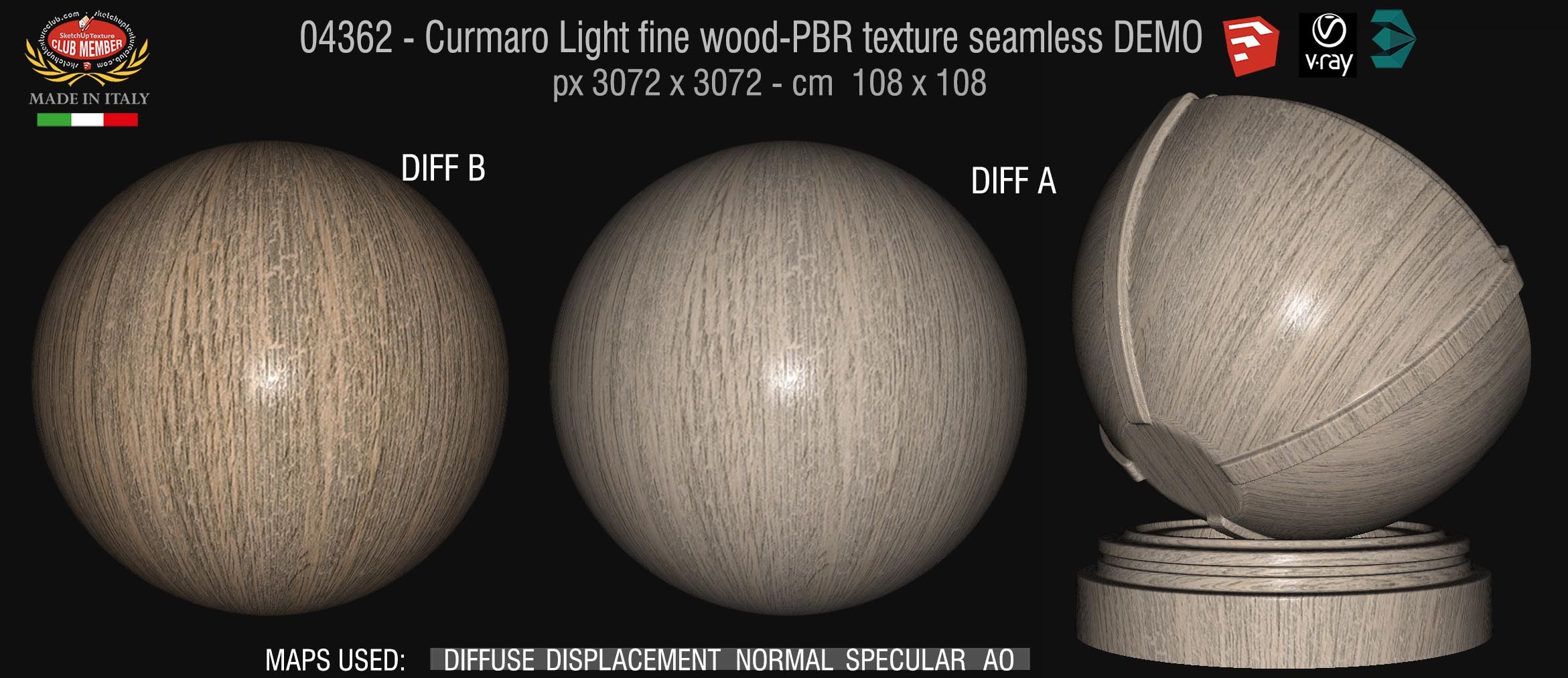 04362 Curmaro Light fine wood-PBR texture seamless DEMO