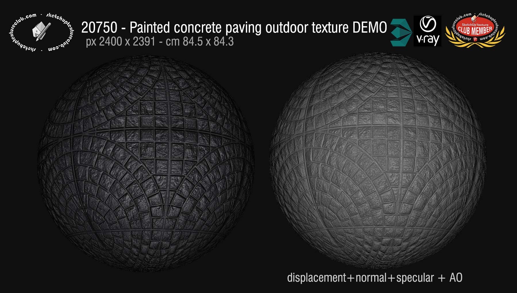 20750 Painted concrete paving outdoor texture & maps DEMO