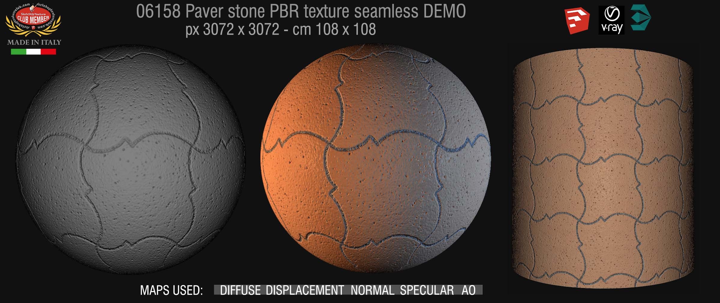 06158 paver stone PBR texture seamless DEMO
