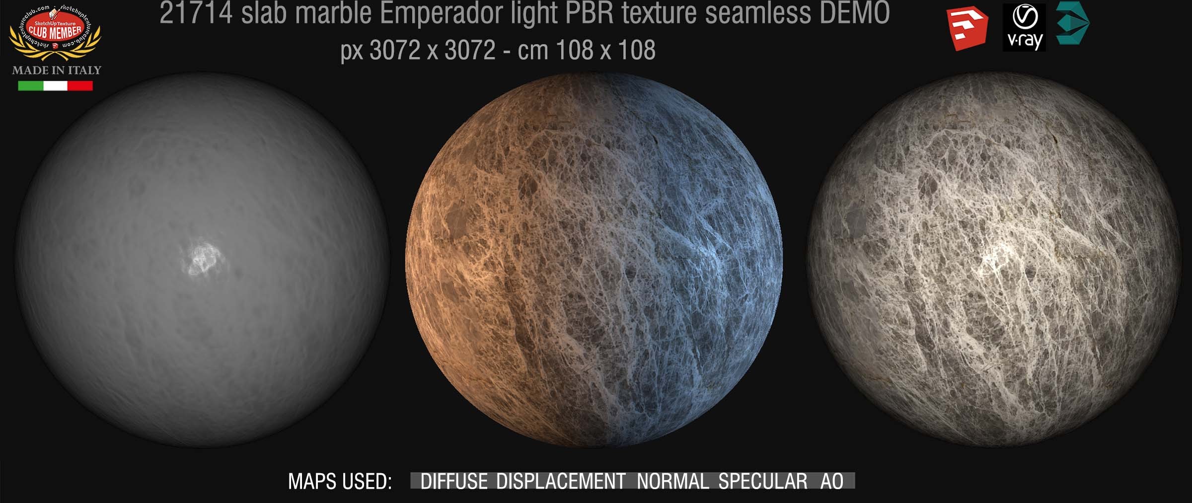 21714 slab marble Emperador light PBR texture seamless DEMO