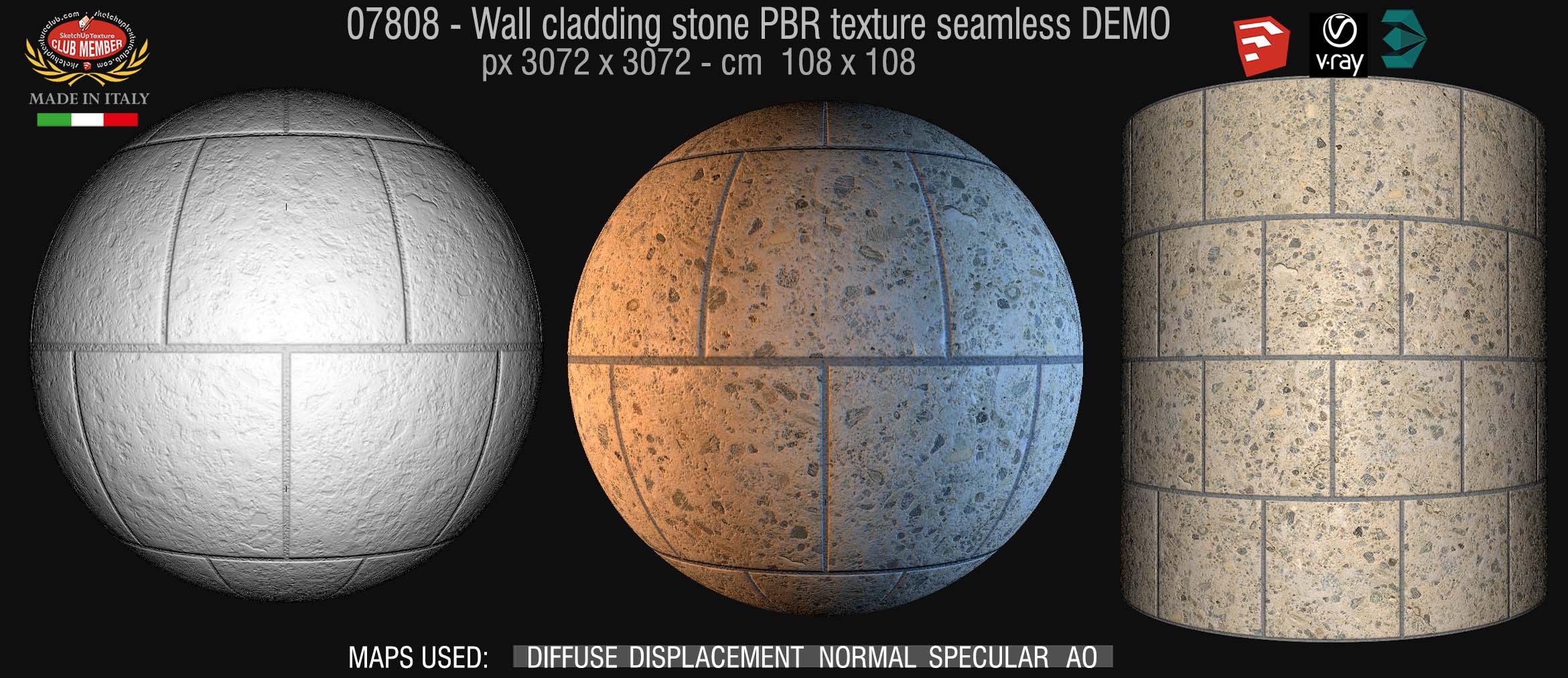 07808 Wall cladding stone texture seamless DEMO