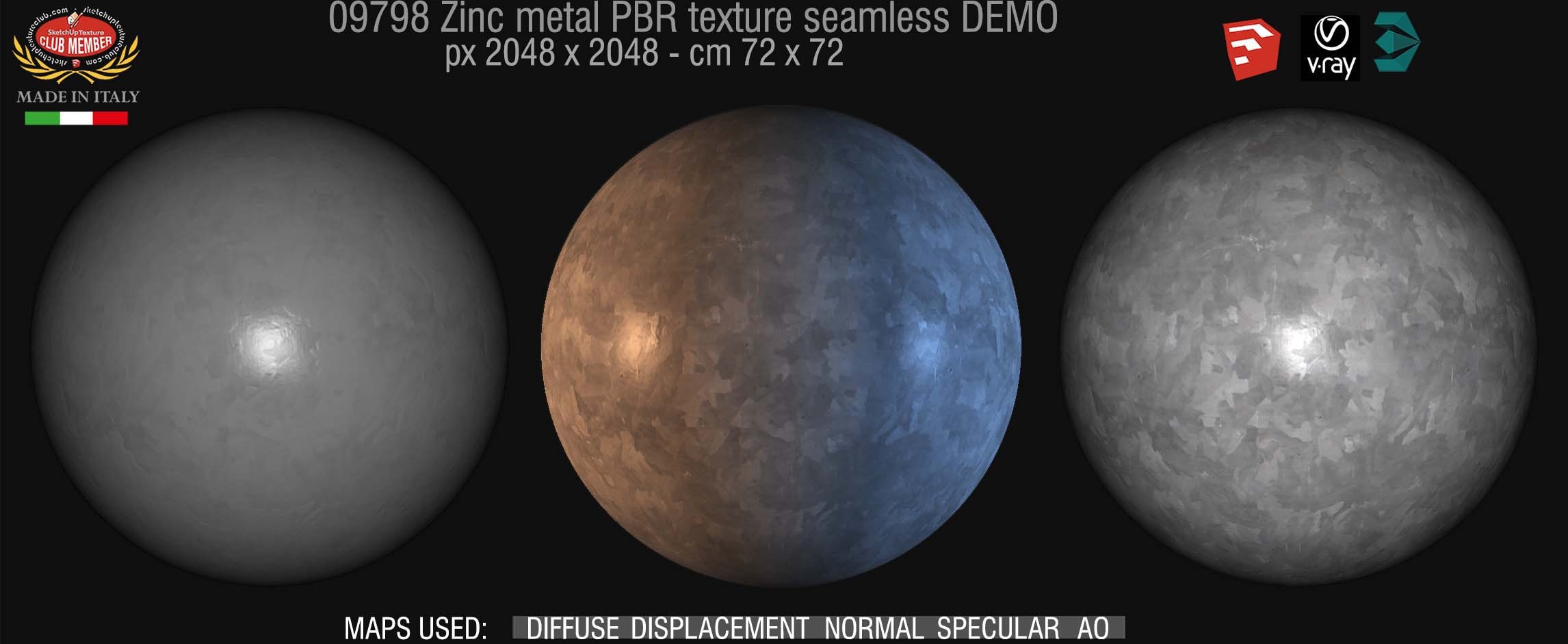 09798 Zinc metal PBR texture seamless DEMO