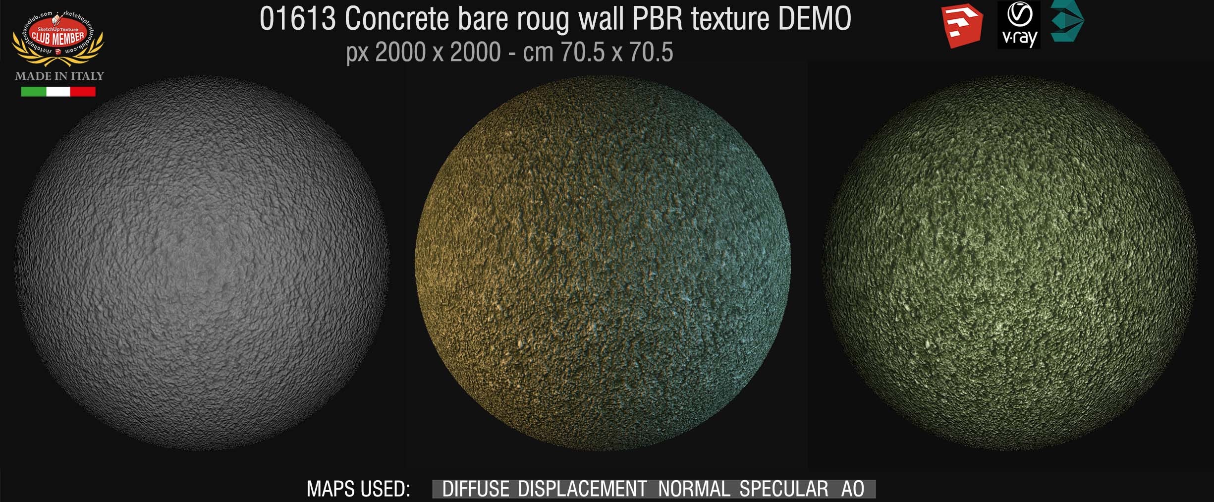 01613 concrete bare rough wall PBR texture seamless DEMO