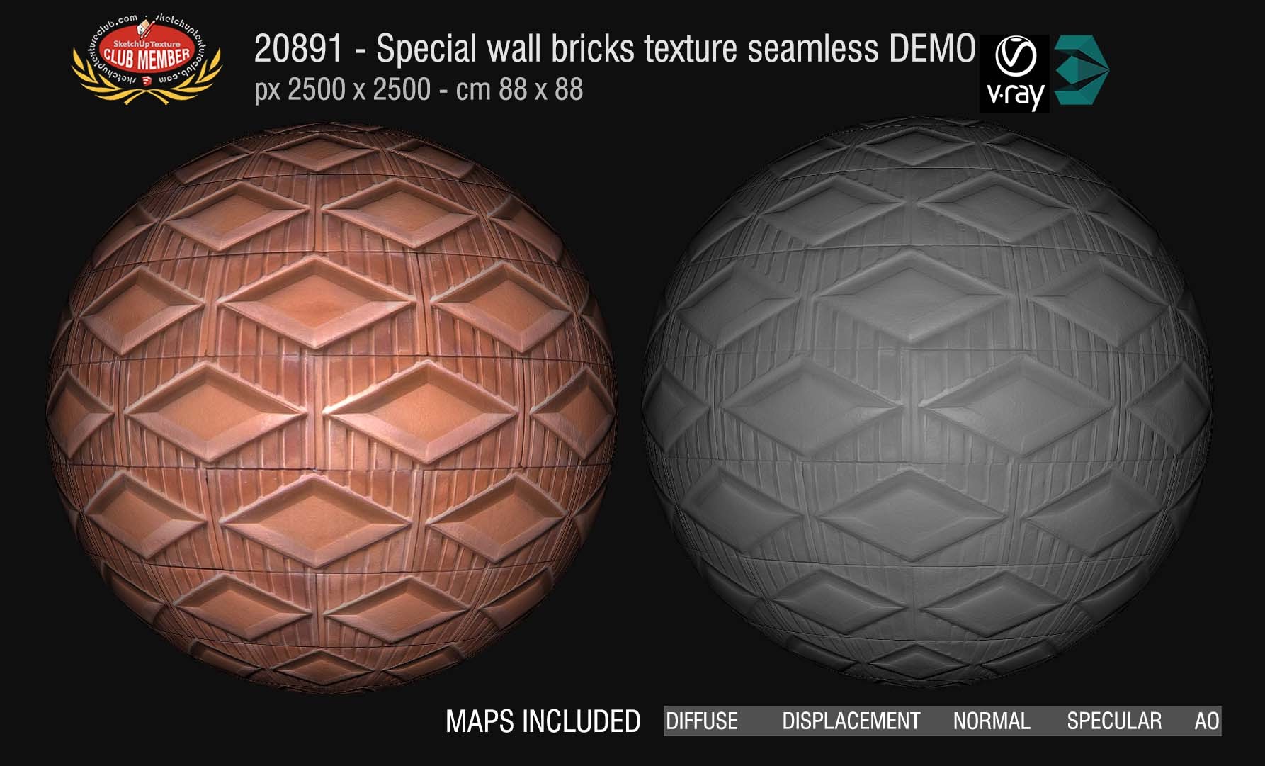CLICK TO ENLARGE - Special wall bricks texture + maps DEMO