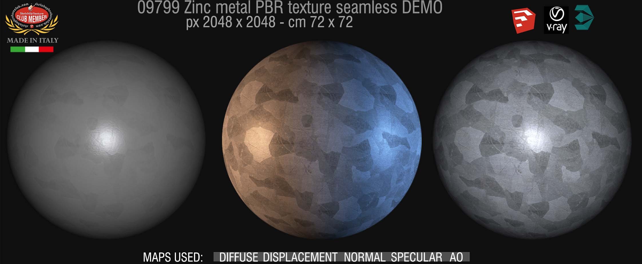 09799 Zinc metal PBR texture seamless DEMO