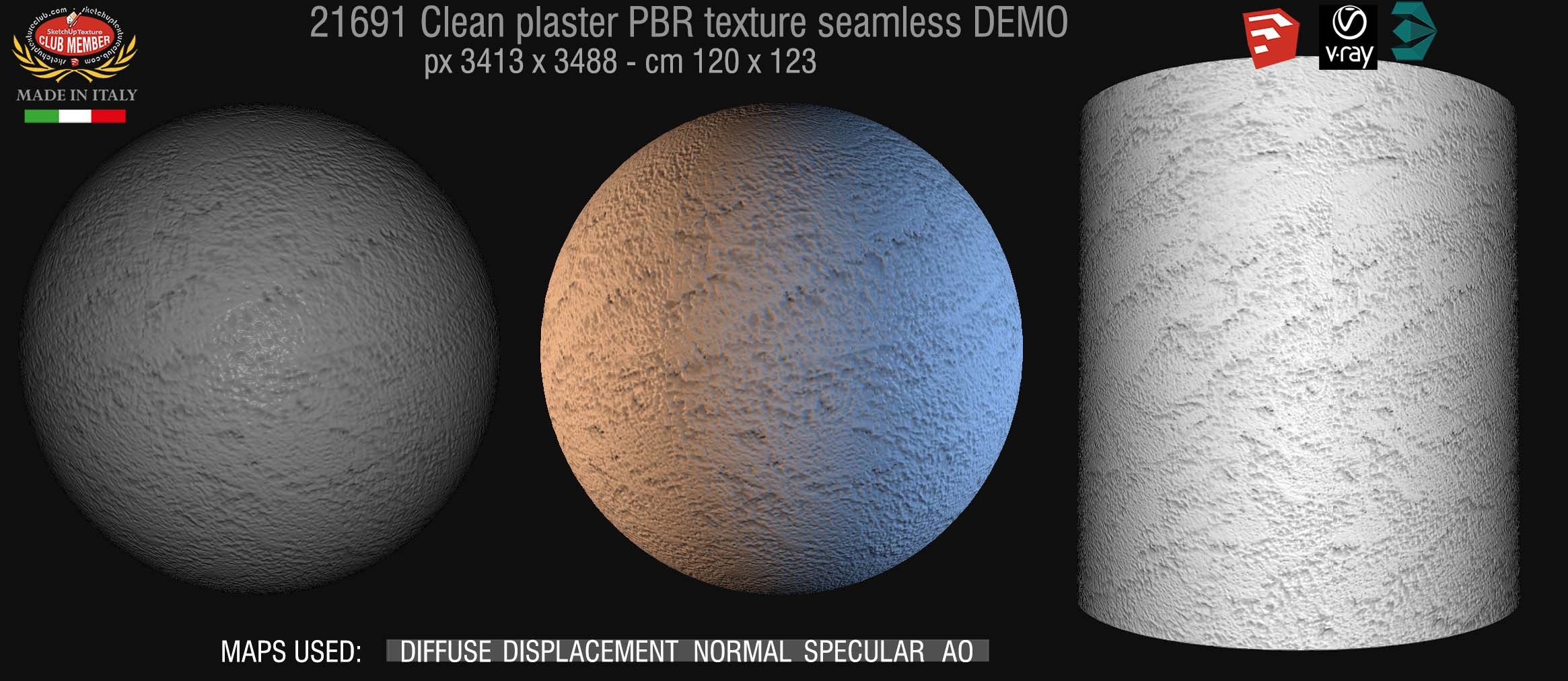 21691 Clean plaster PBR texture seamless DEMO