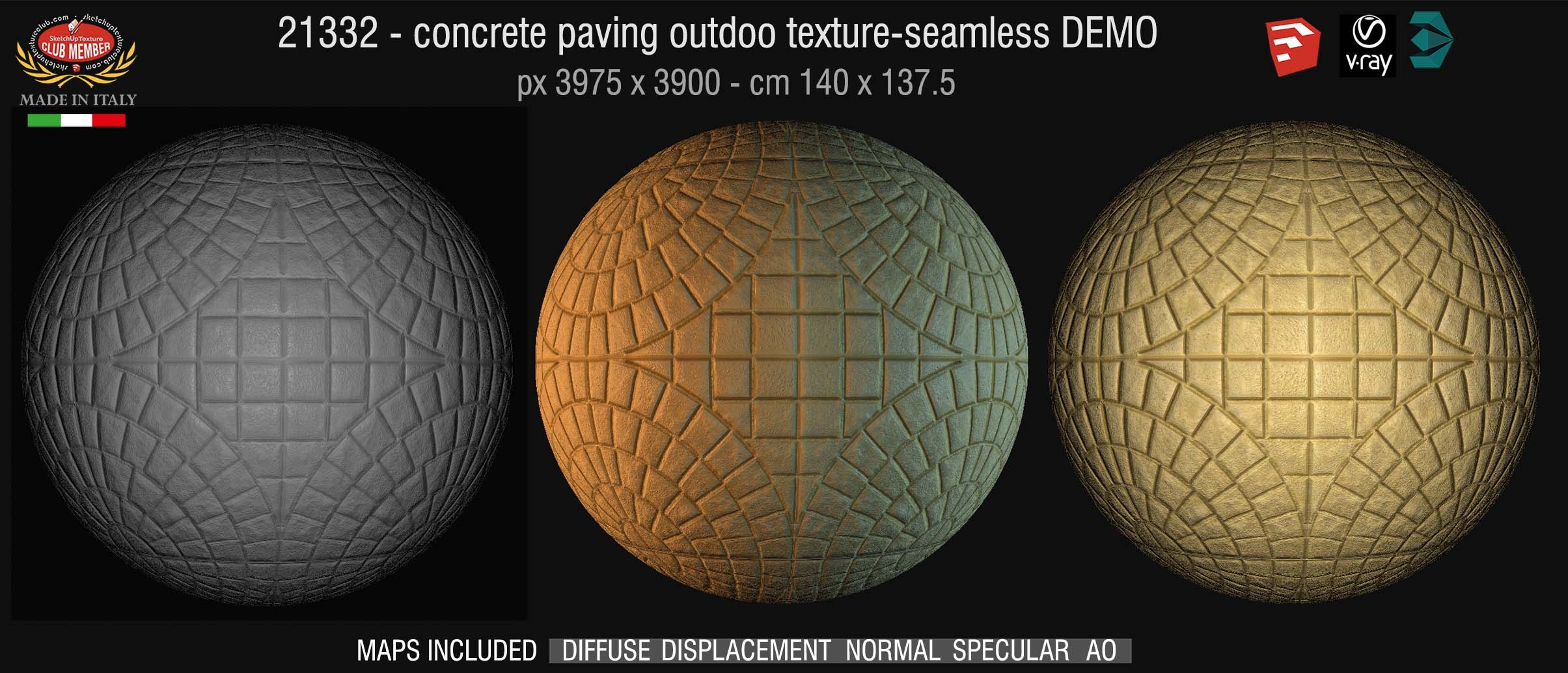 21332 HR concrete paving outdoor texture seamless + maps DEMO
