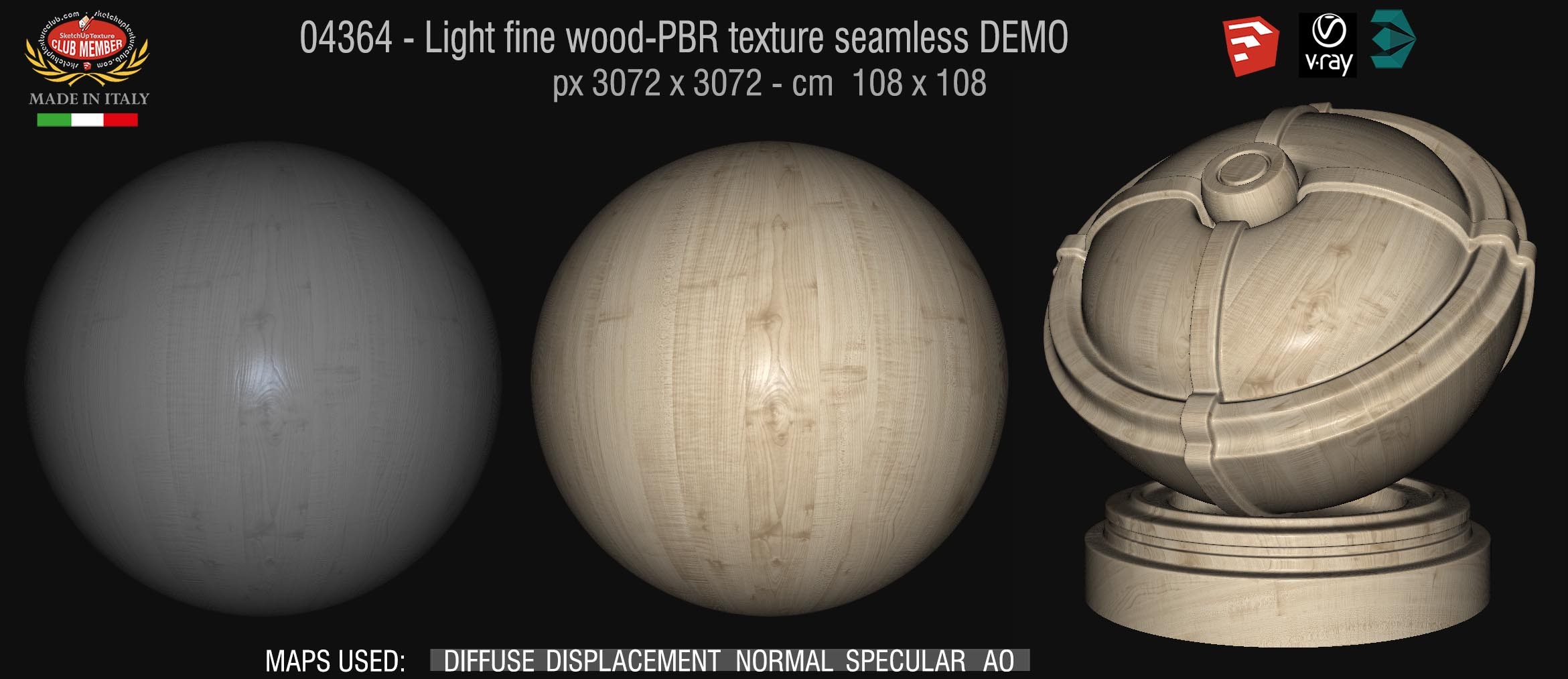 04364 Light fine wood-PBR texture seamless DEMO