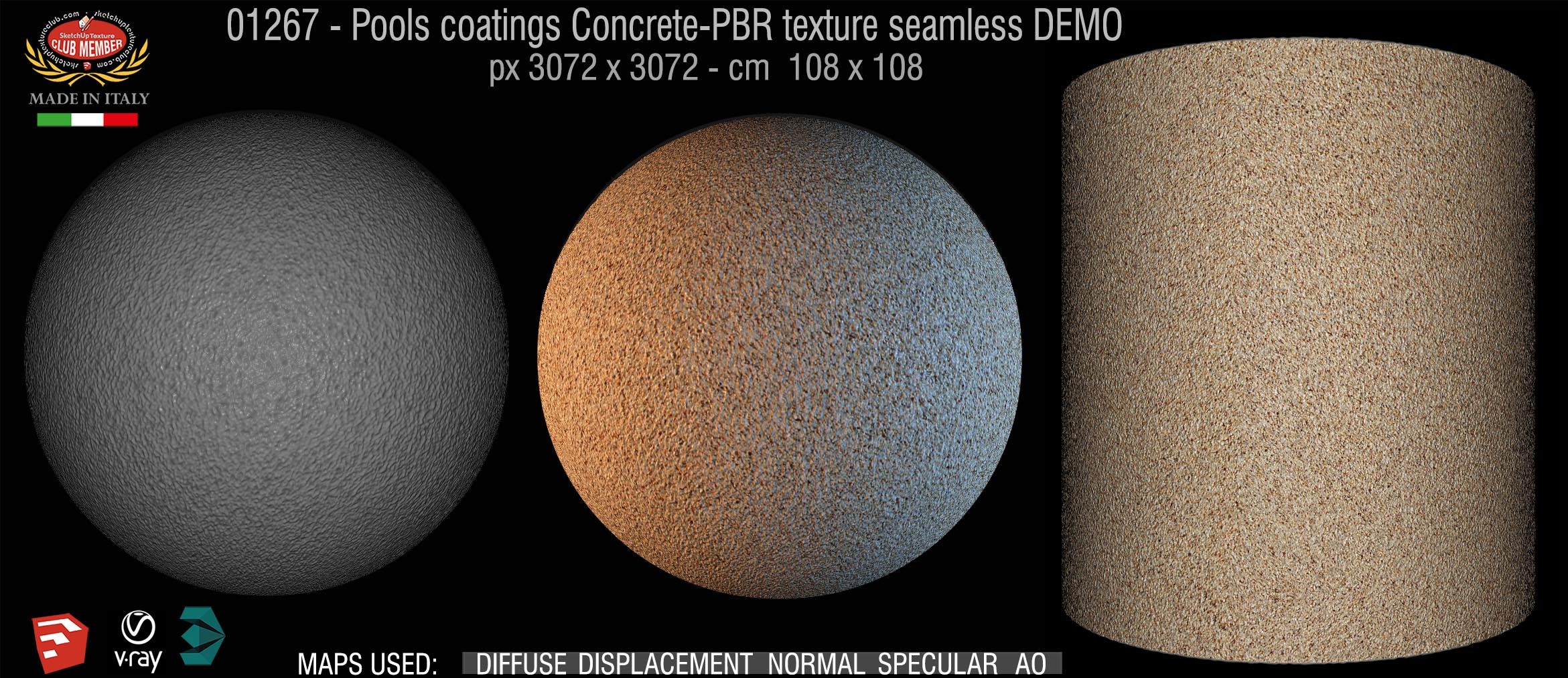 01267 Pools coatings Concrete-PBR texture seamless DEMO