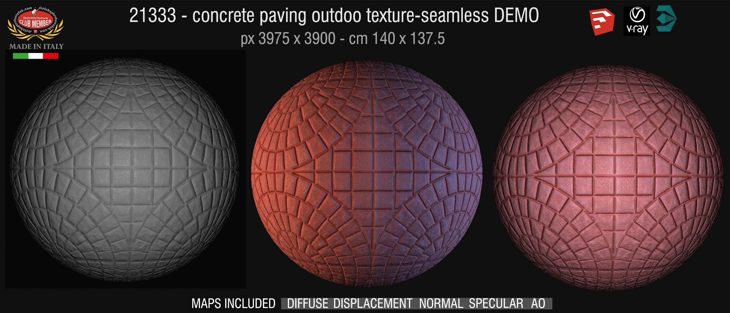 21333 HR concrete paving outdoor texture seamless + maps DEMO