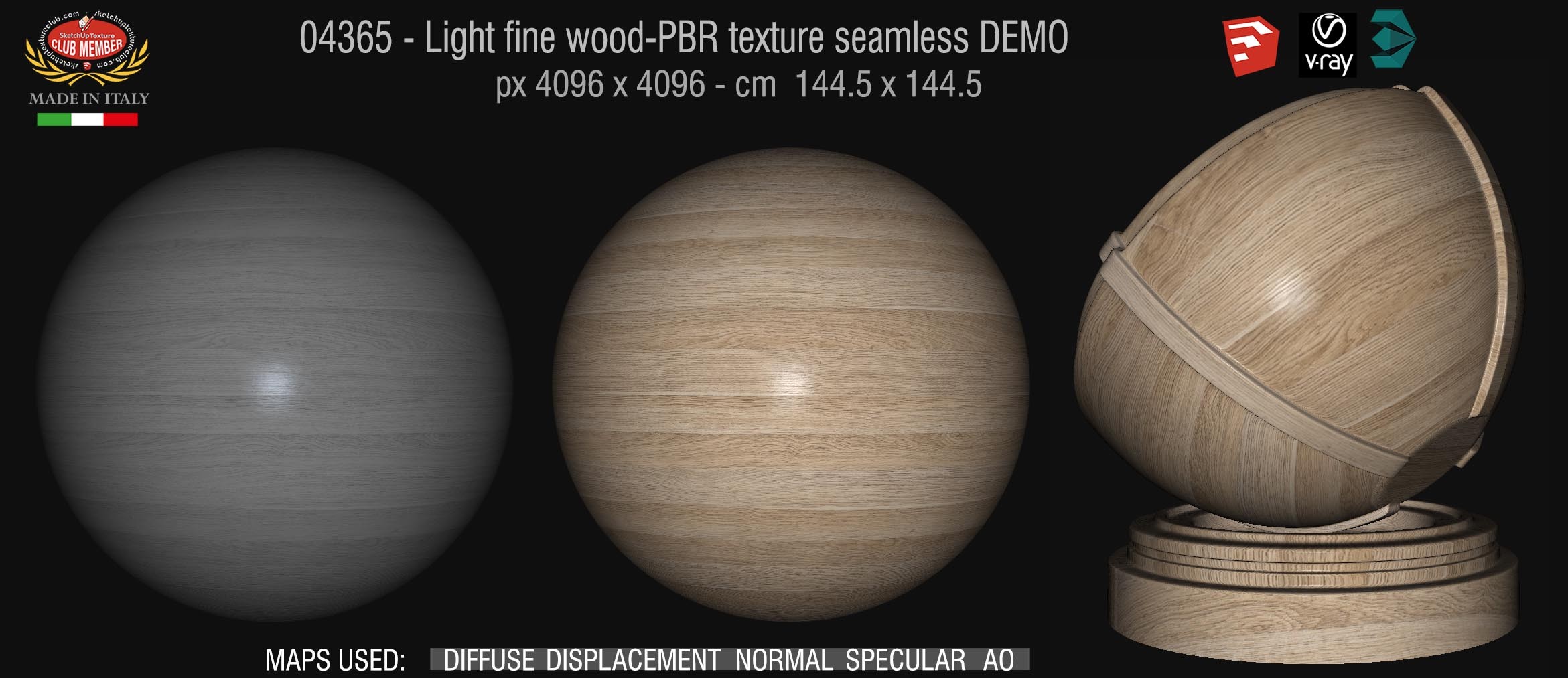 04365 Light fine wood-PBR texture seamless DEMO