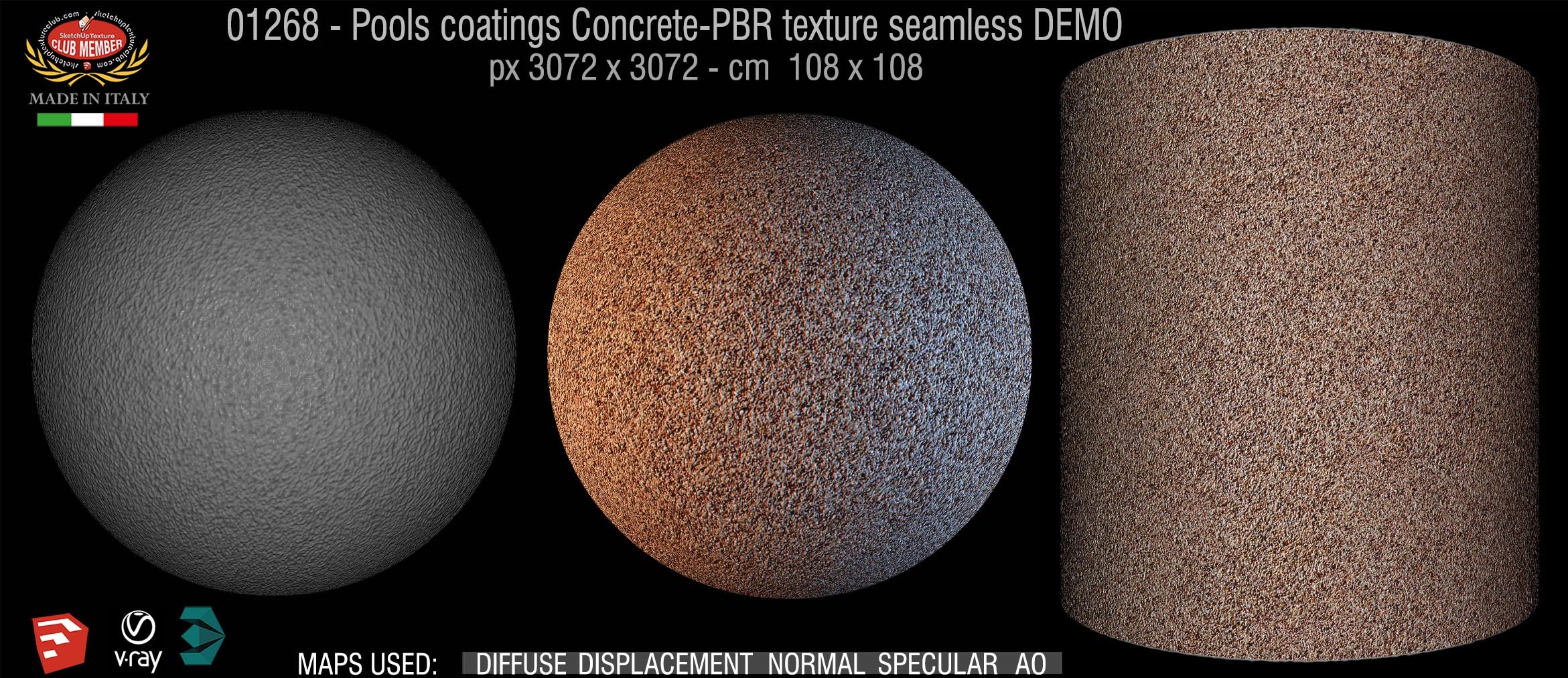 01268 Pools coatings Concrete-PBR texture seamless DEMO