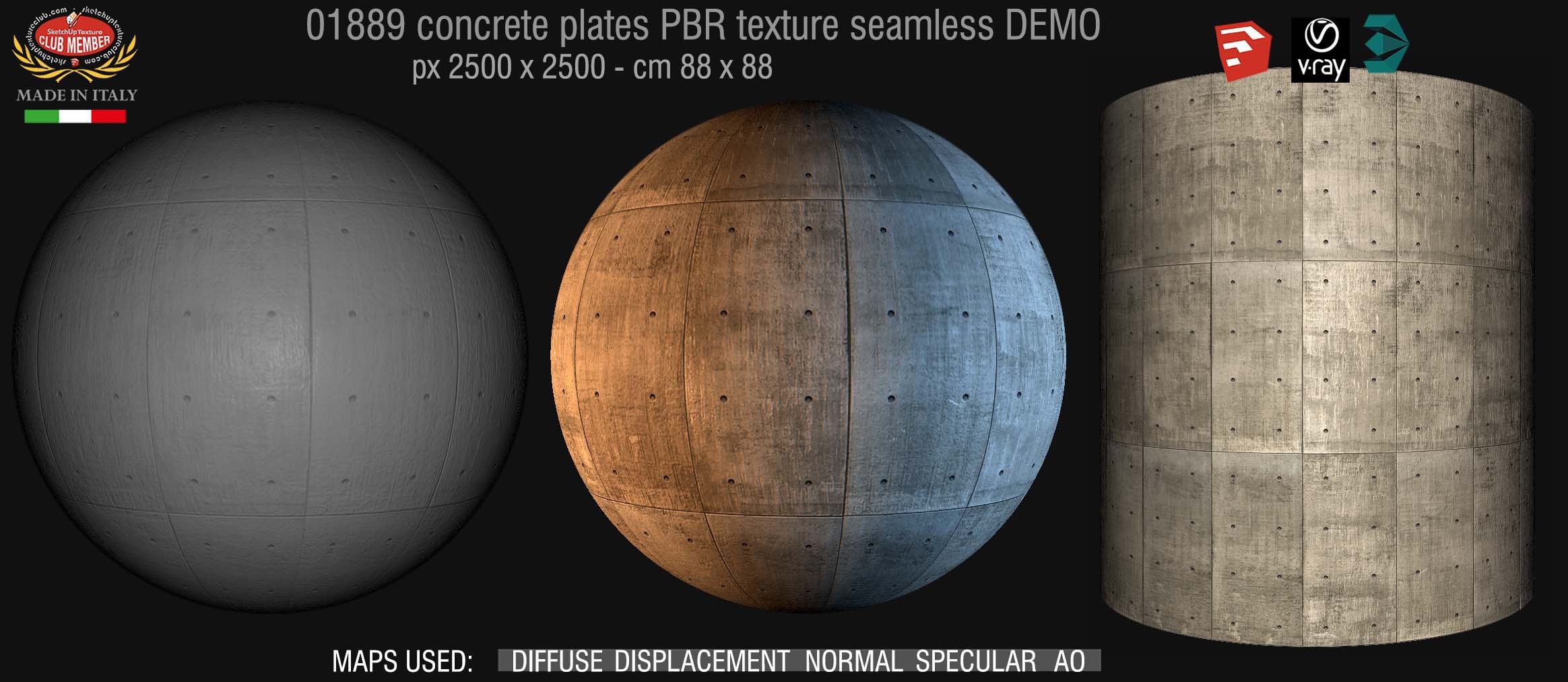 01889 tadao ando concrete plates PBR texture seamless DEMO