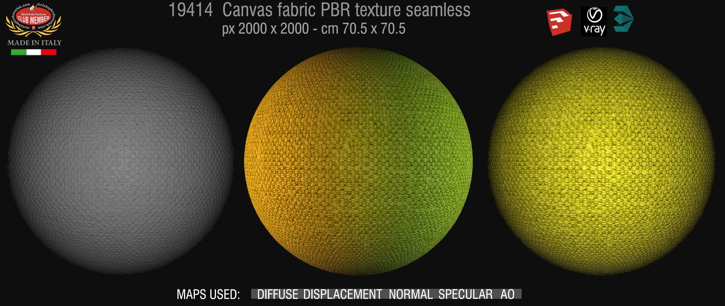 19414 Brushed canvas fabric PBR texture seamless DEMO