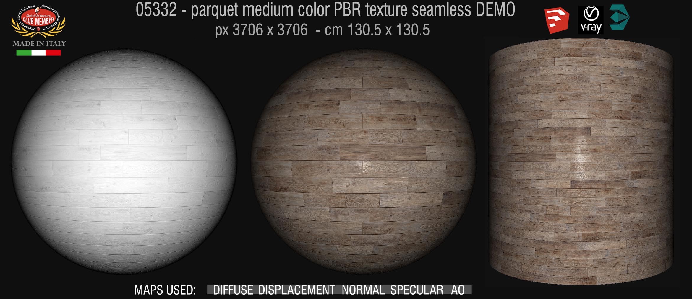 05332 parquet medium color PBR texture seamless DEMO