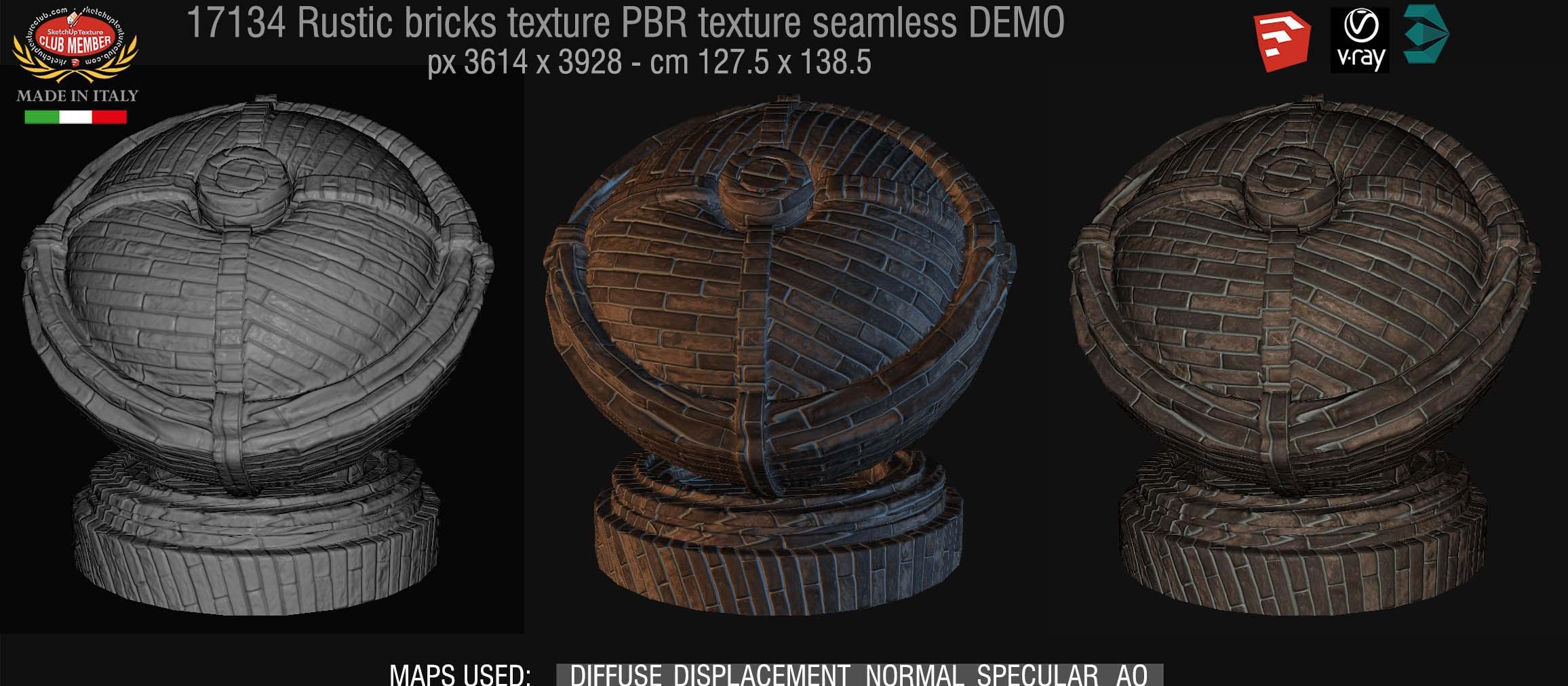 17134 rustic bricks PBR texture seamless DEMO