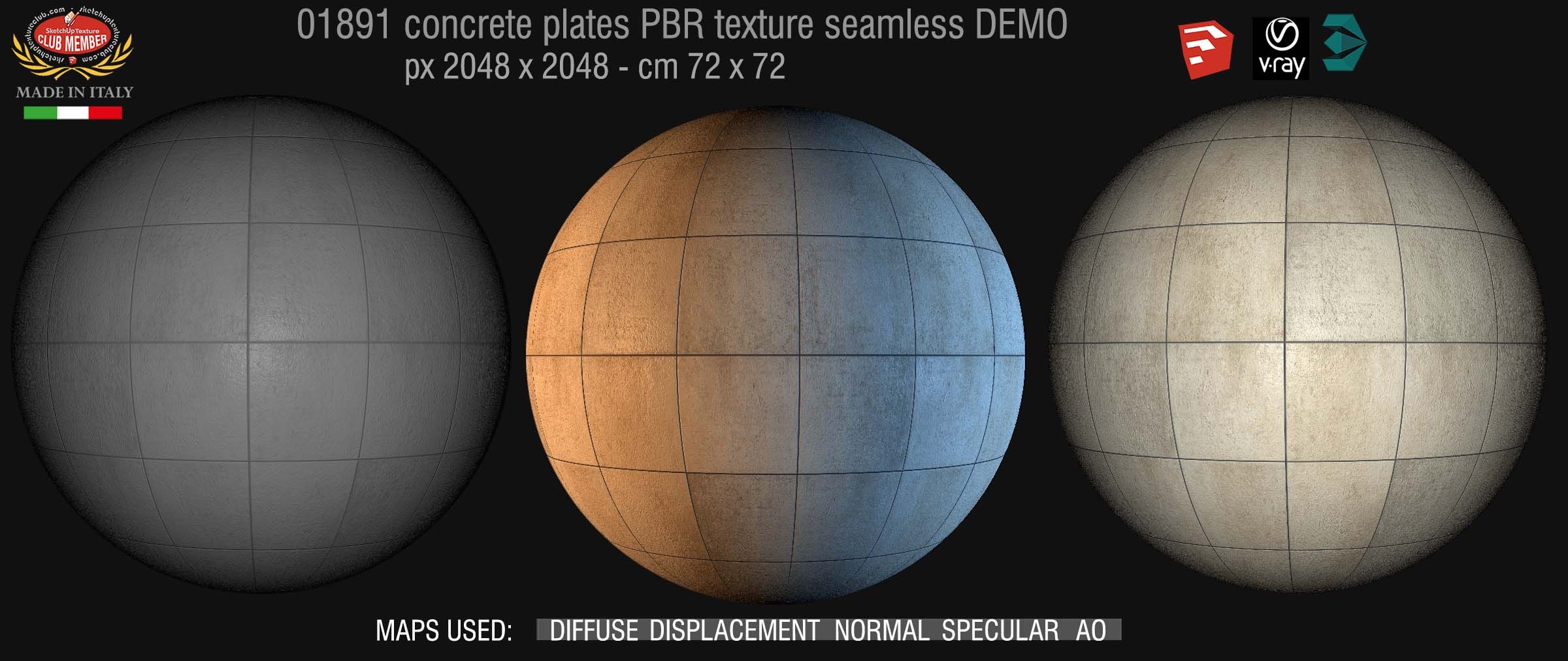 01891 tadao ando concrete plates PBR texture seamless DEMO