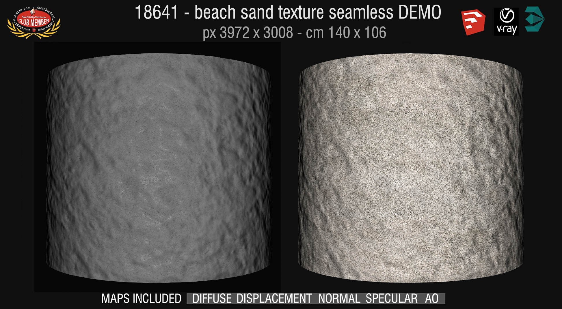 18641 Beach sand texture + maps DEMO