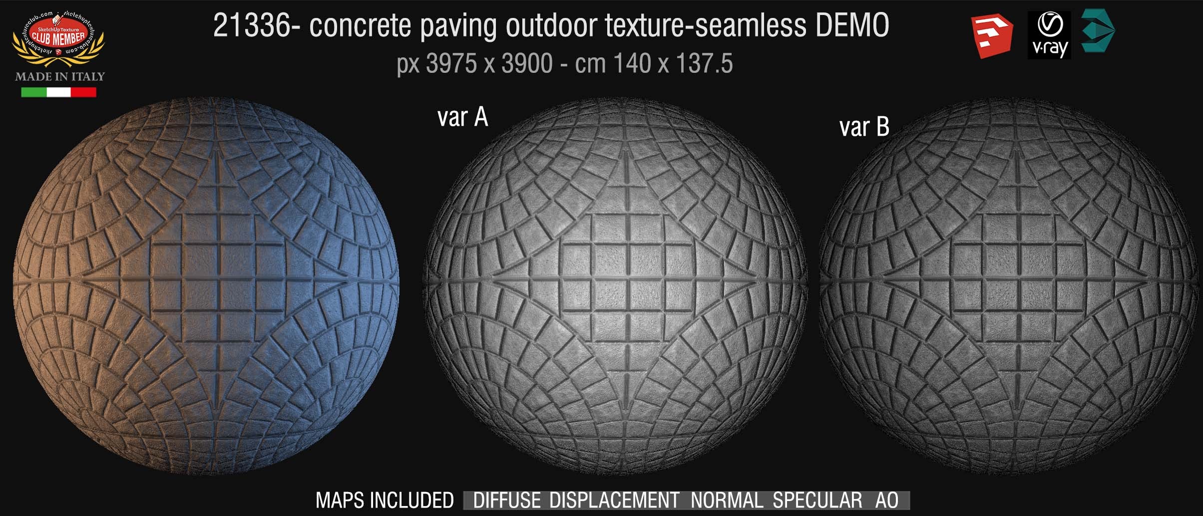 21336 HR concrete paving outdoor texture seamless + maps DEMO