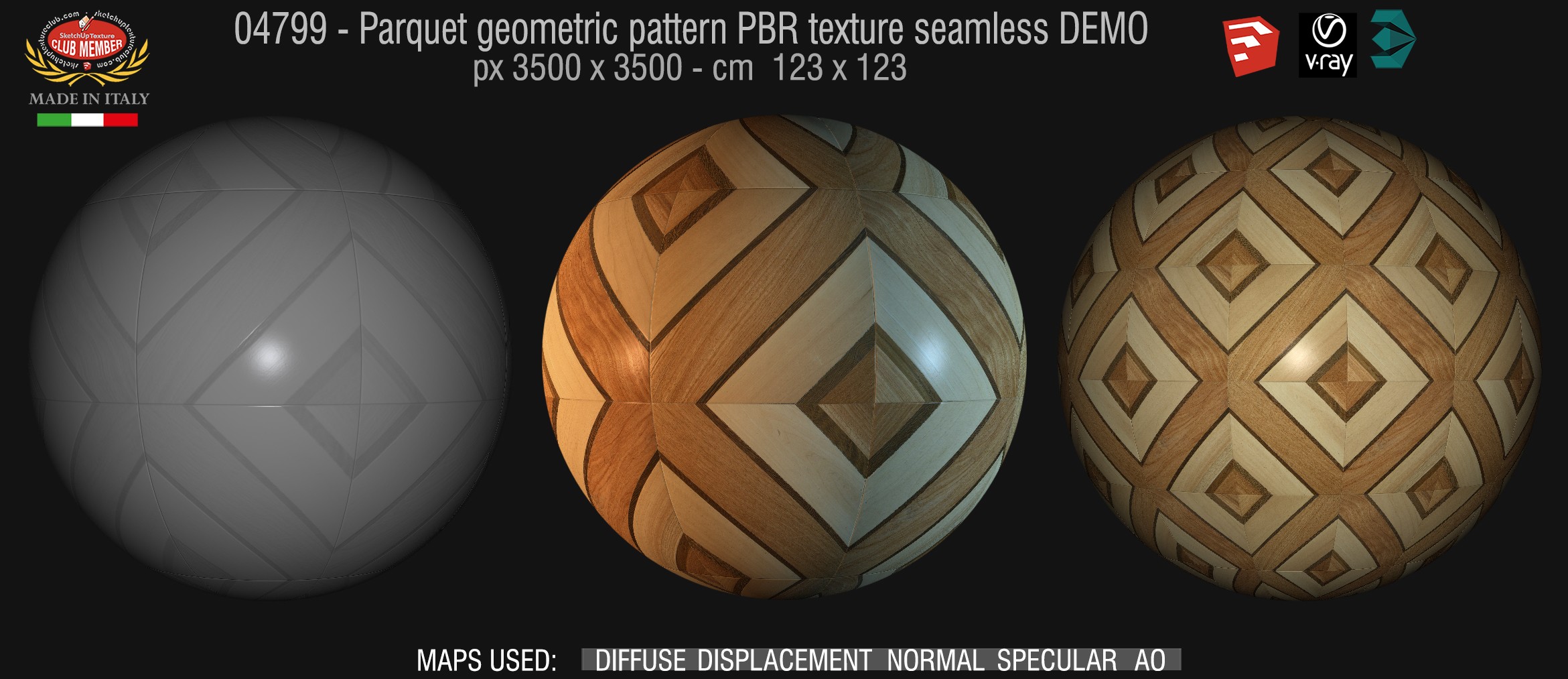 04799 Parquet geometric pattern PBR texture seamless DEMO
