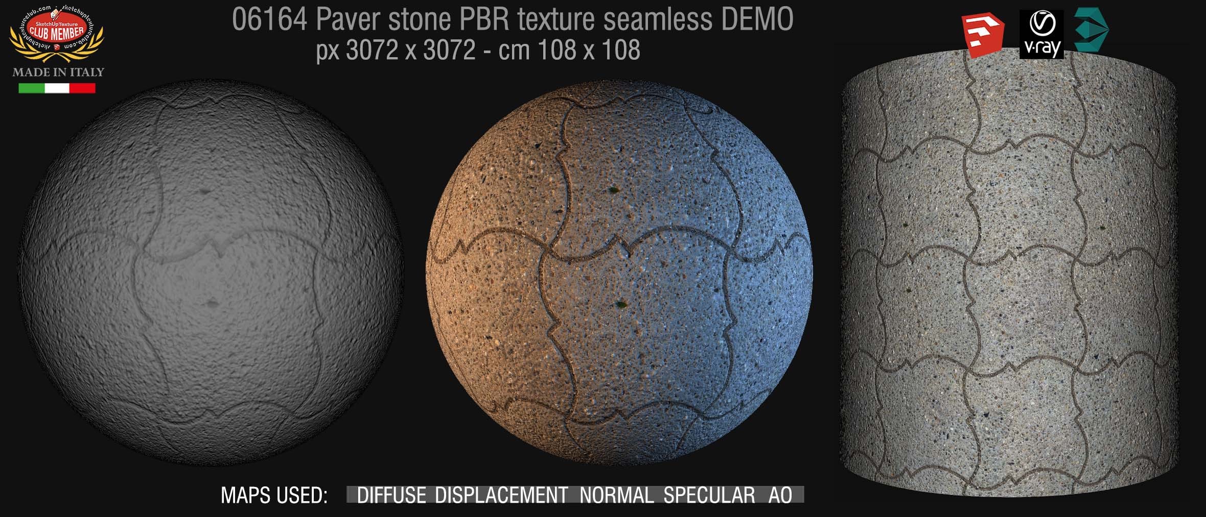 06164 paver stone PBR texture seamless DEMO