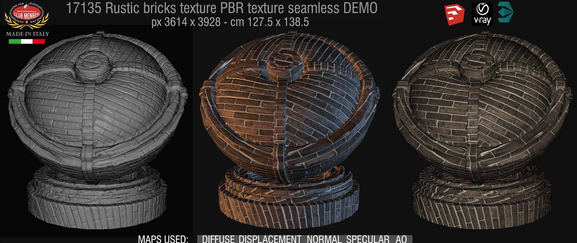 17135 rustic bricks PBR texture seamless DEMO