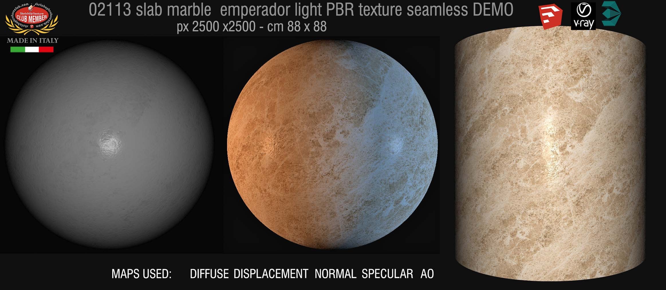 02113 Slab marble emperador light PBR texture seamless DEMO