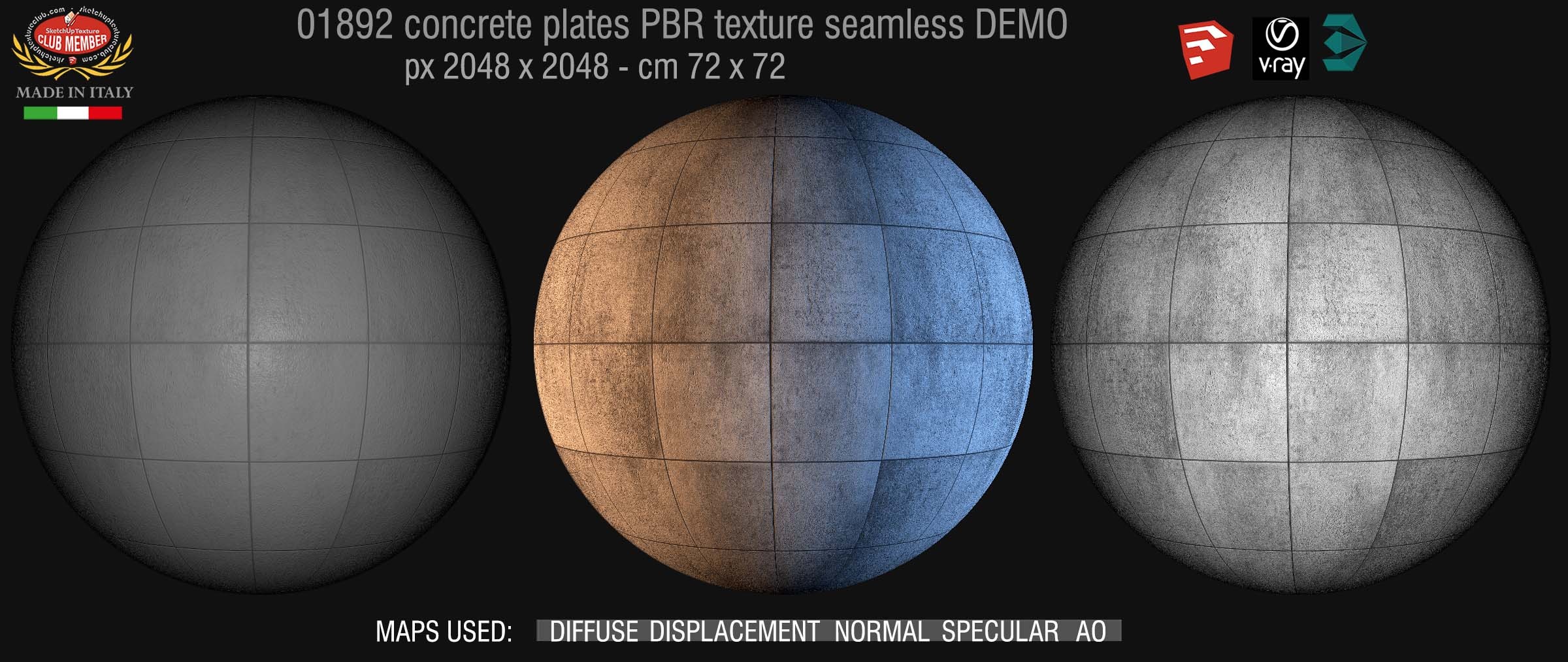 01892  tadao ando concrete plates PBR texture seamless DEMO