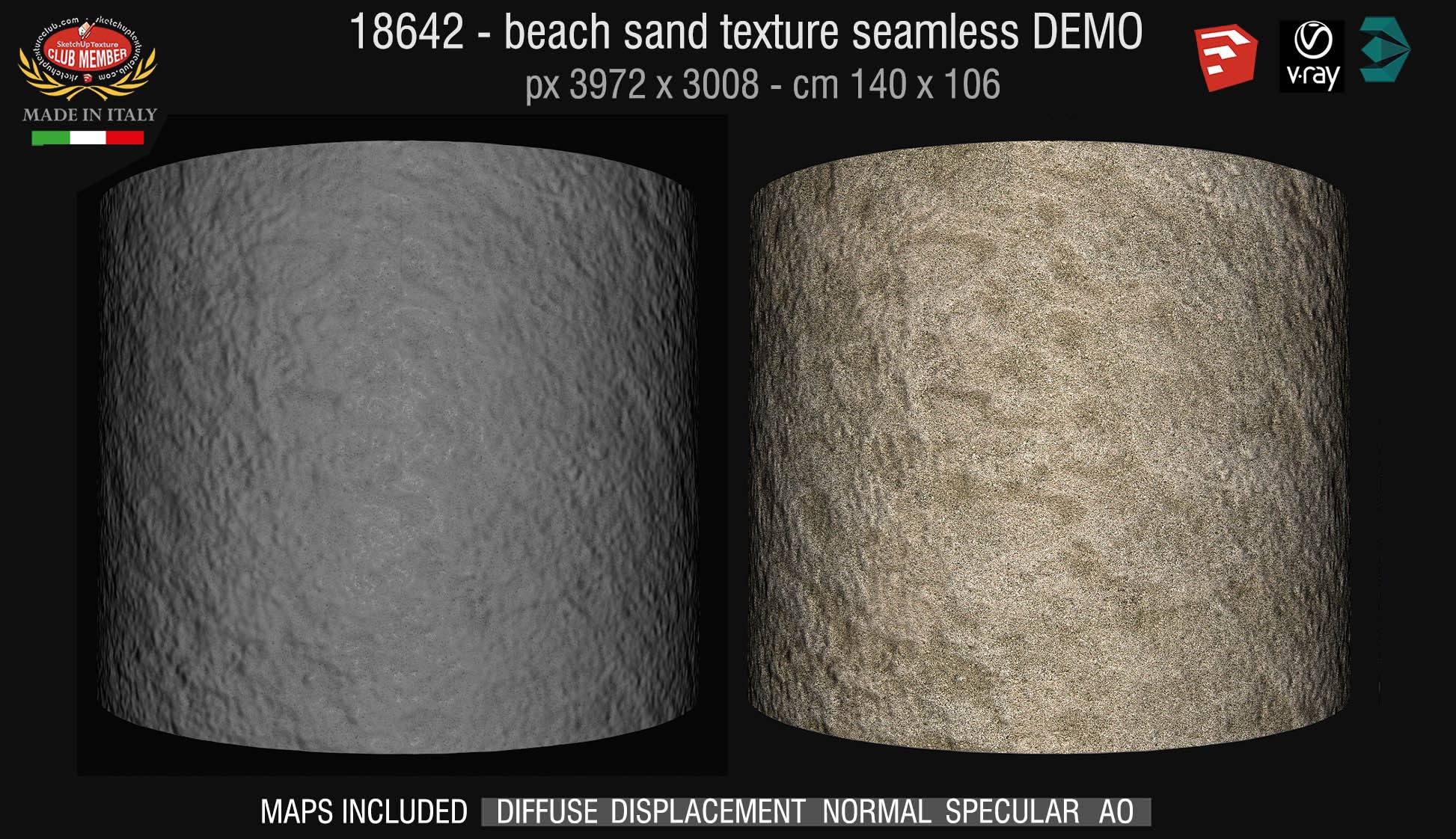 1864 Beach sand texture + maps DEMO