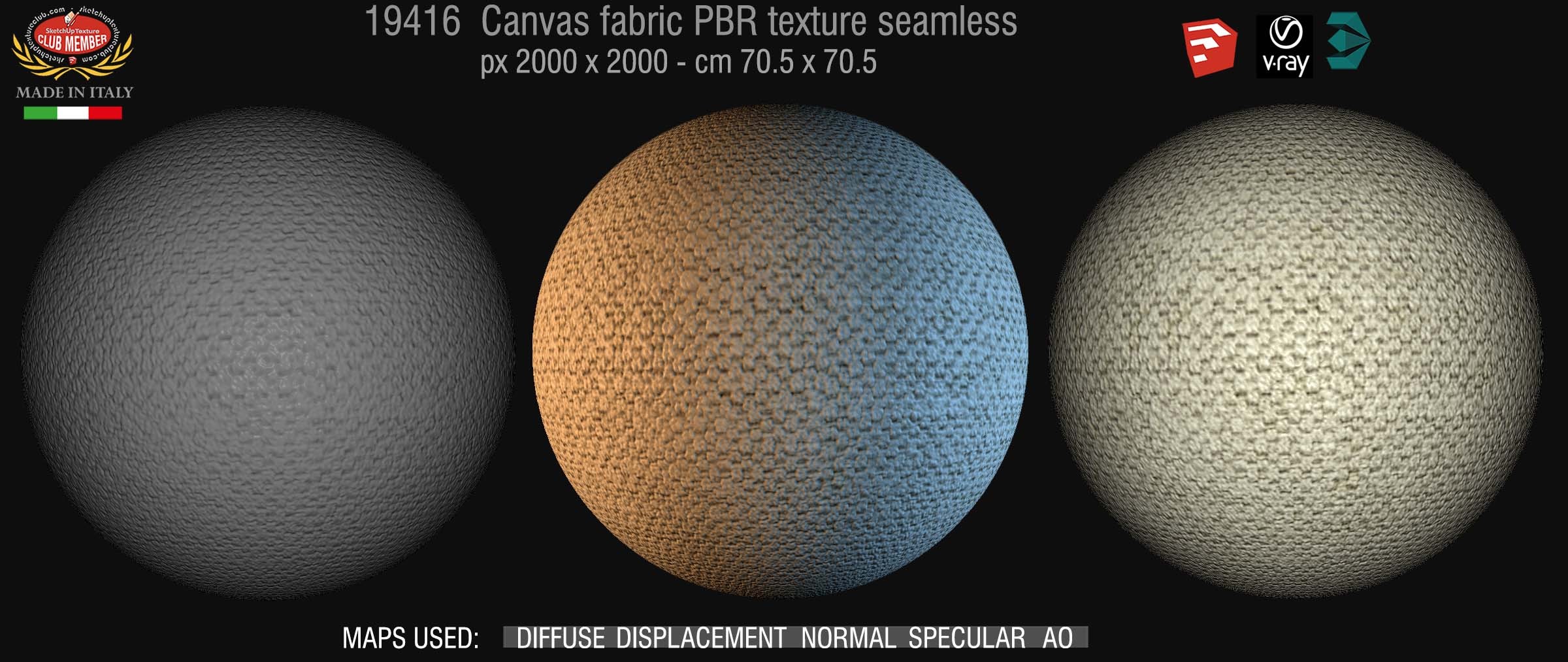 19416 Brushed canvas fabric PBR texture seamless DEMO