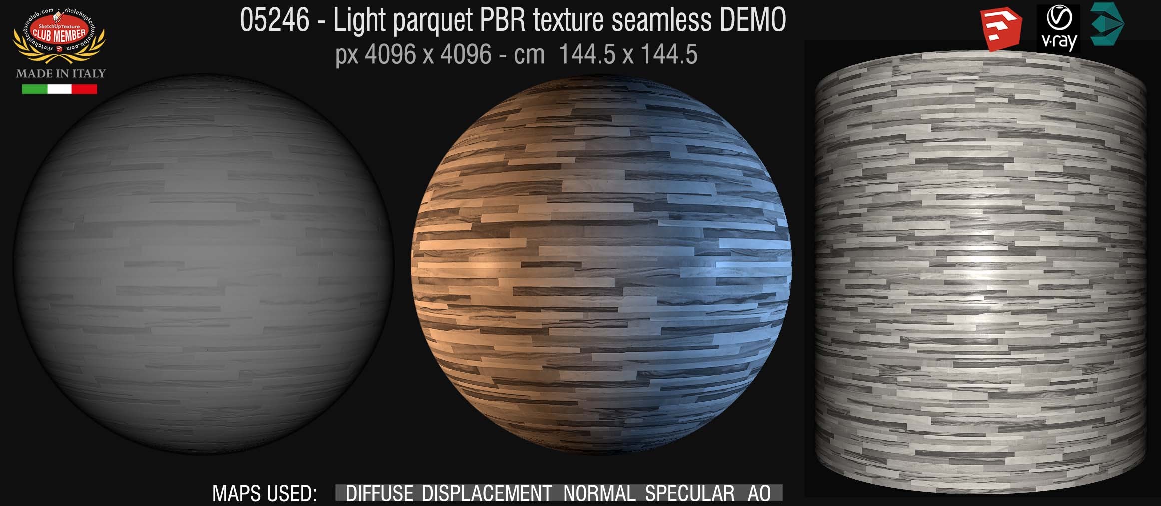 05246 Light parquet PBR texture seamless DEMO