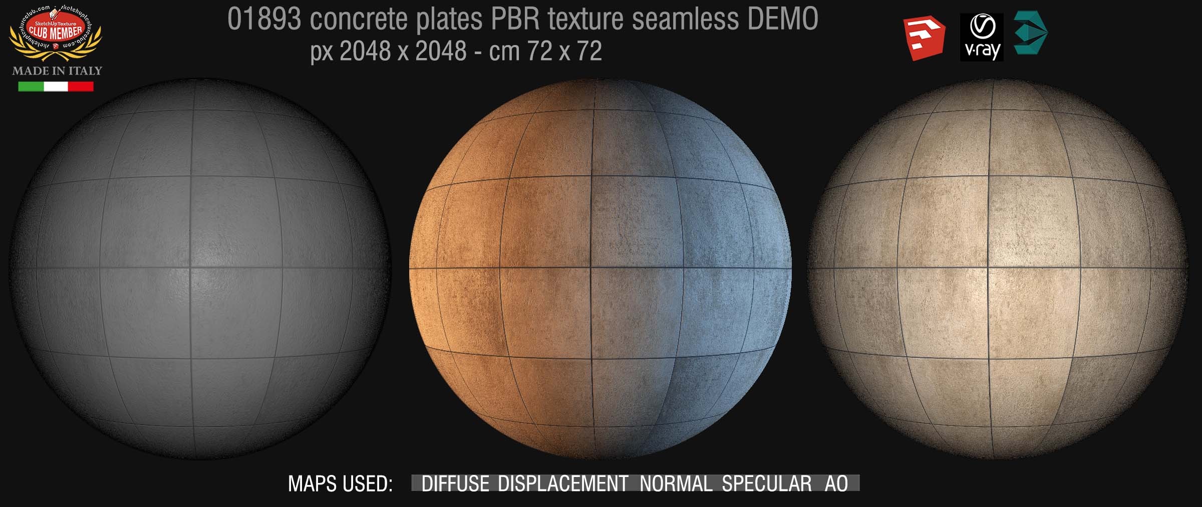 01893 tadao ando concrete plates PBR texture seamless DEMO