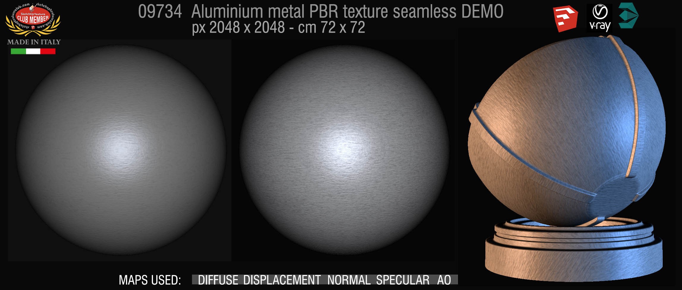 09734 Aluminium metal PBR texture seamless DEMO