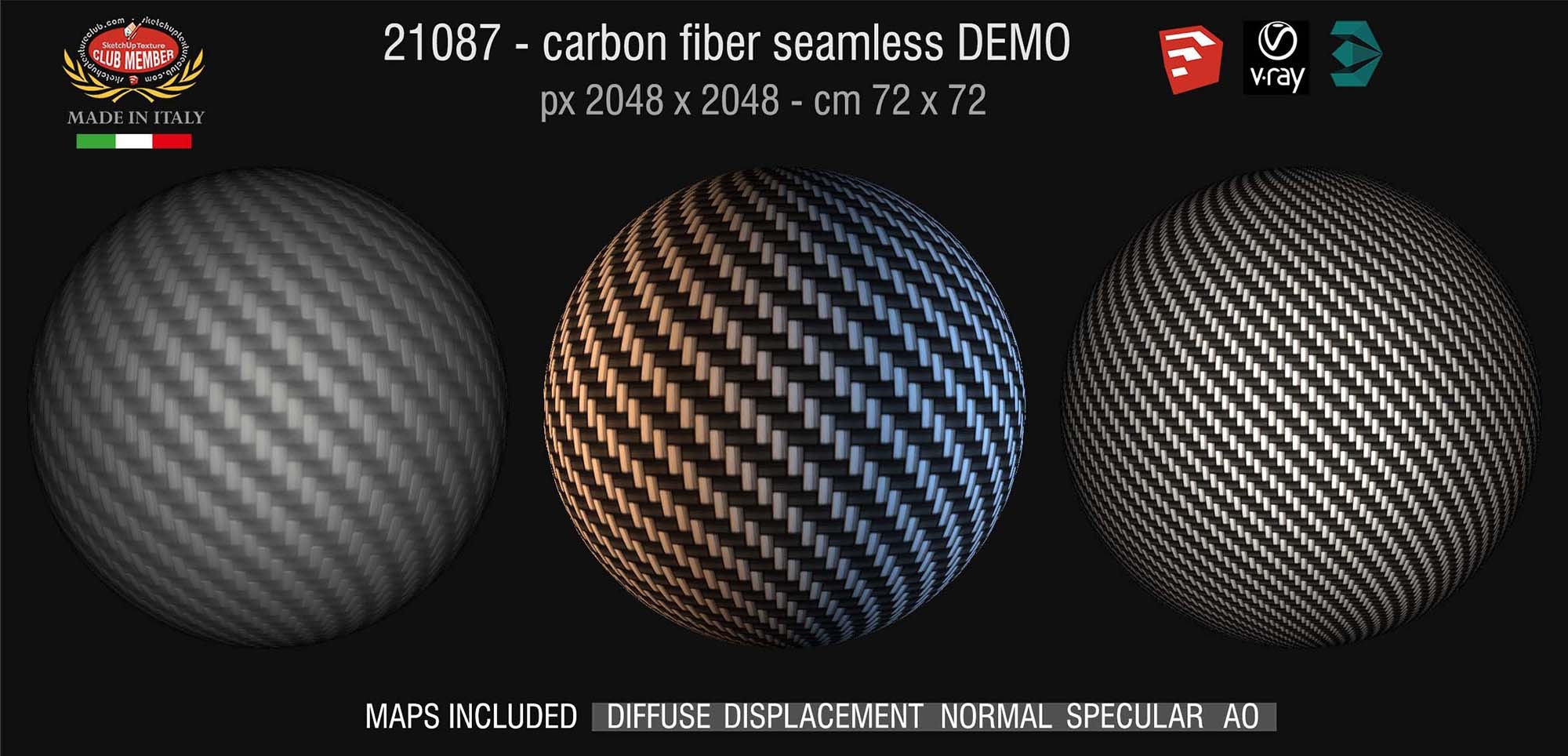 21087 carbon fiber fabrics PBR textures seamless DEMO